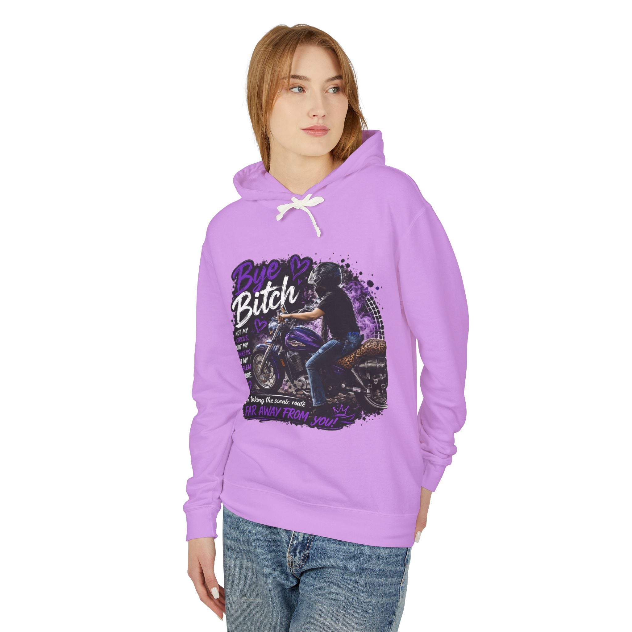 Bye Bitch Motorcycle Hoodie — Women's Rider Graphic Pullover