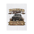 Raised Right Chevy Pride Velveteen Plush Blanket — Raised on Country Roads Design