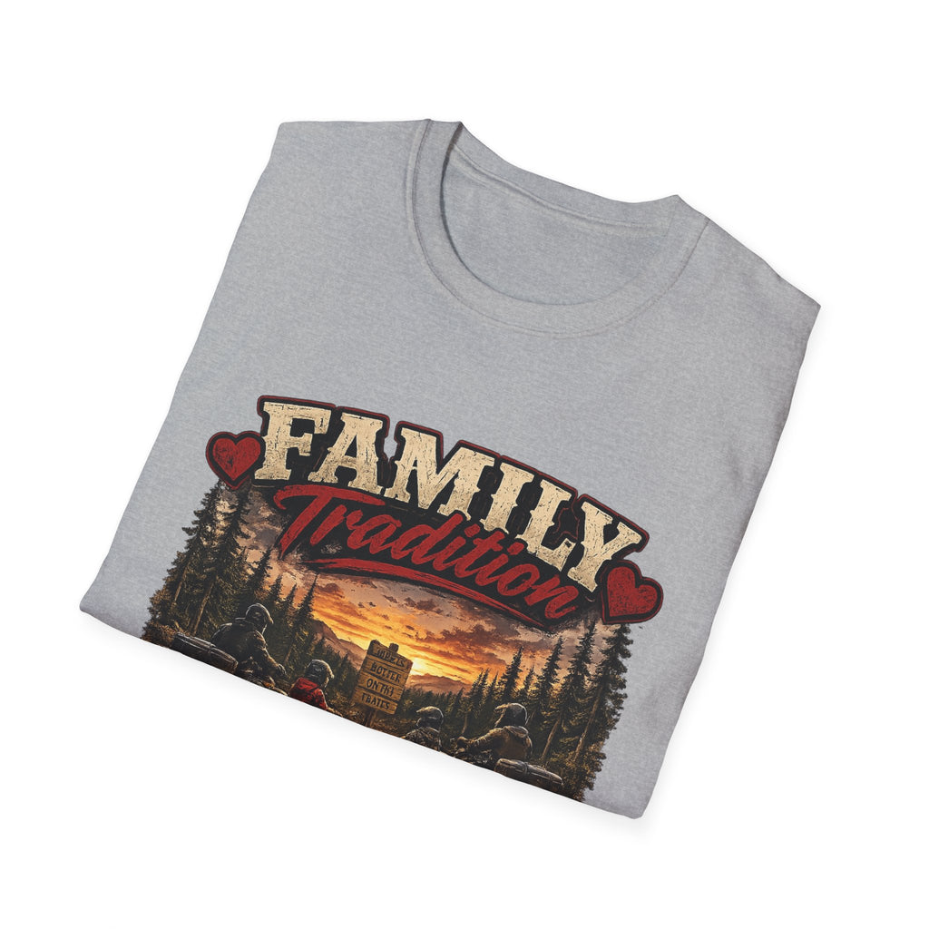 Family Tradition T-Shirt — Vintage Cabin Sunset Graphic Tee