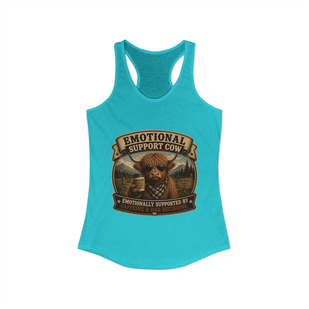 Emotional Support Cow Women's Ideal Racerback Tank