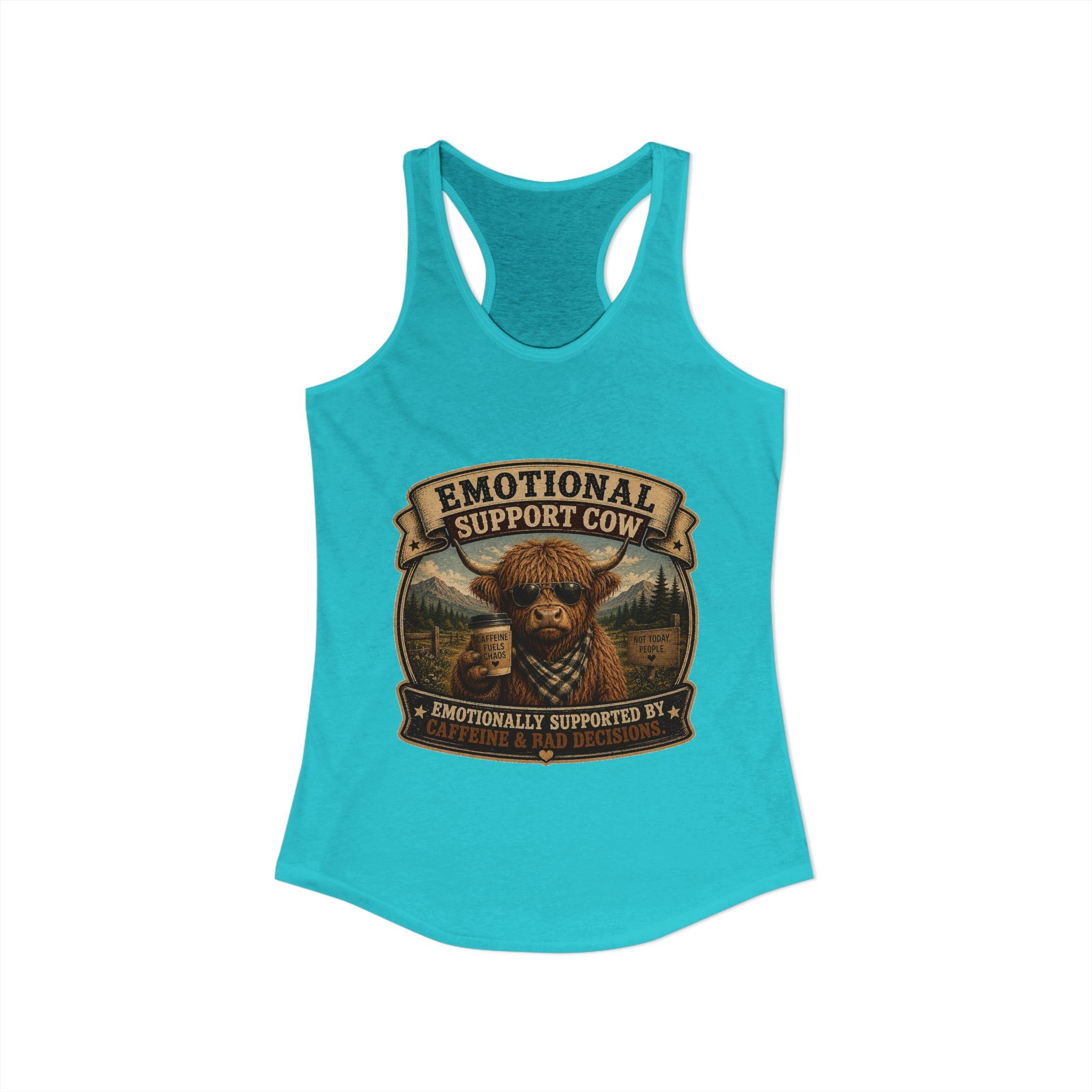 Emotional Support Cow Women's Ideal Racerback Tank