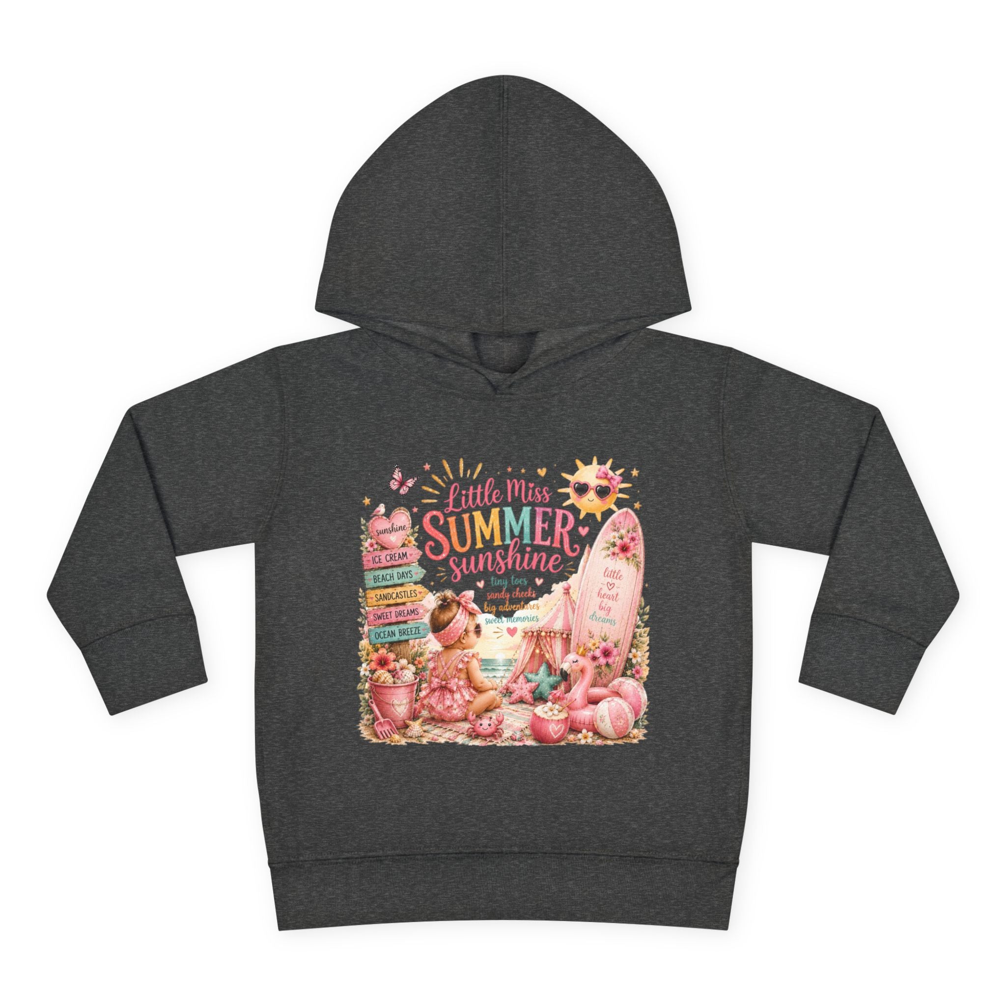 "Little Miss Summer Sunshine" Cute Beach Print Pullover - Toddler Hoodie