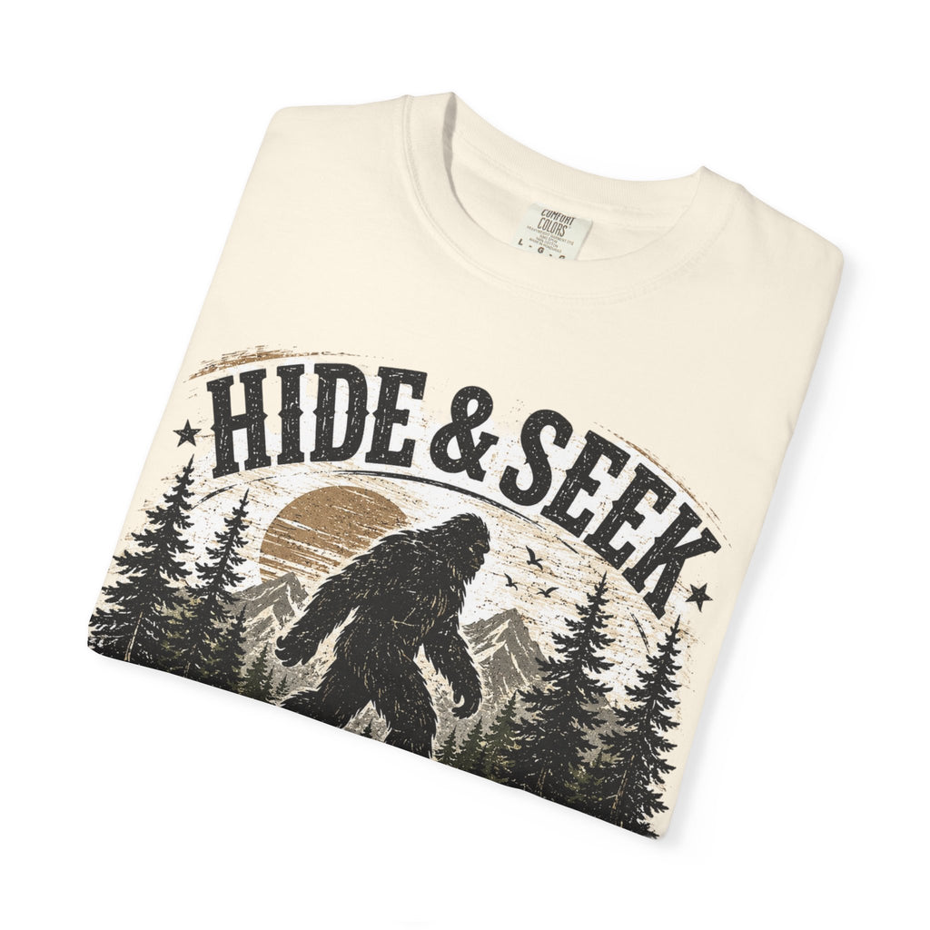 Hide & Seek Champion T-Shirt — Bigfoot Sasquatch Graphic Tee