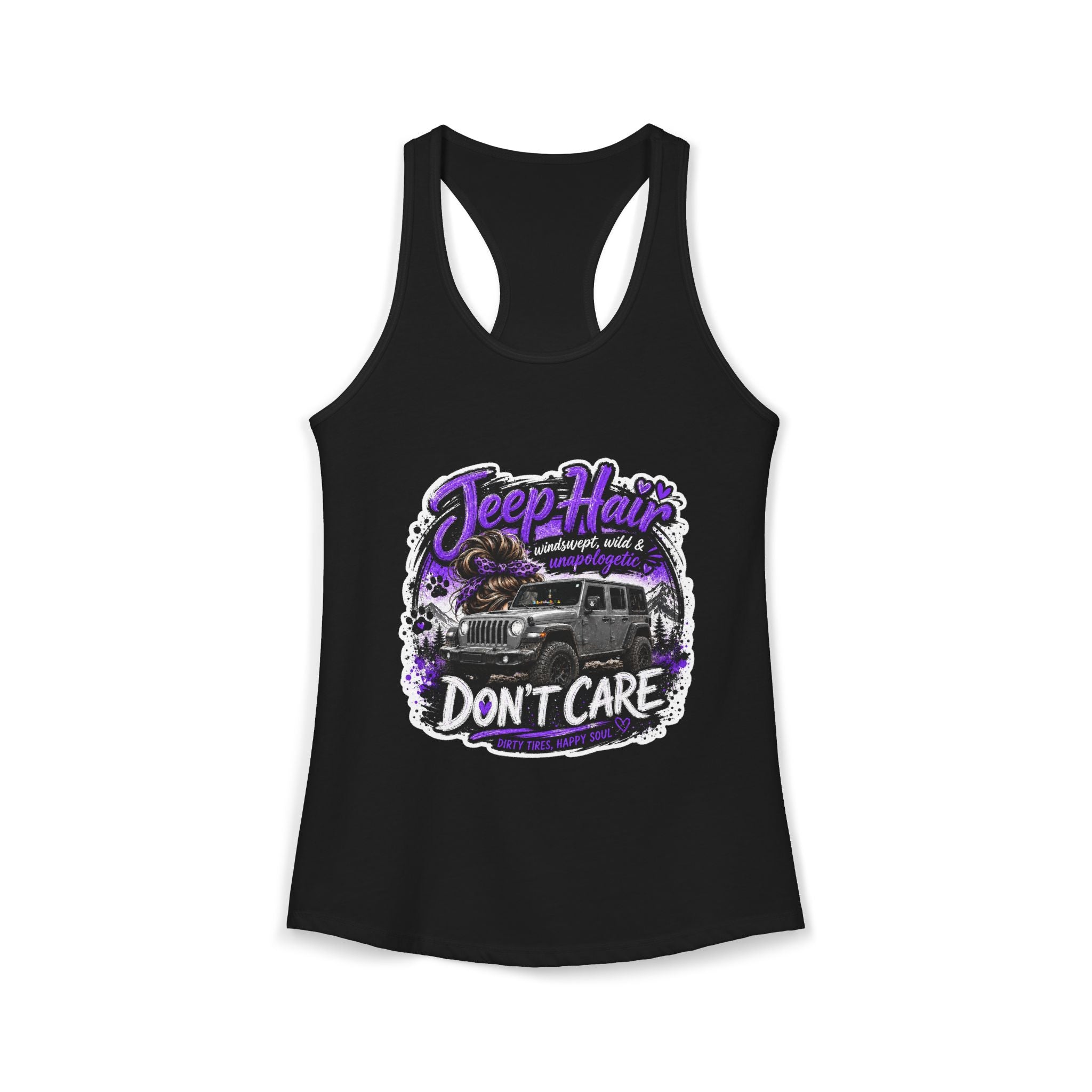 Jeep Hair Don't Care Jeep Women's Ideal Racerback Tank