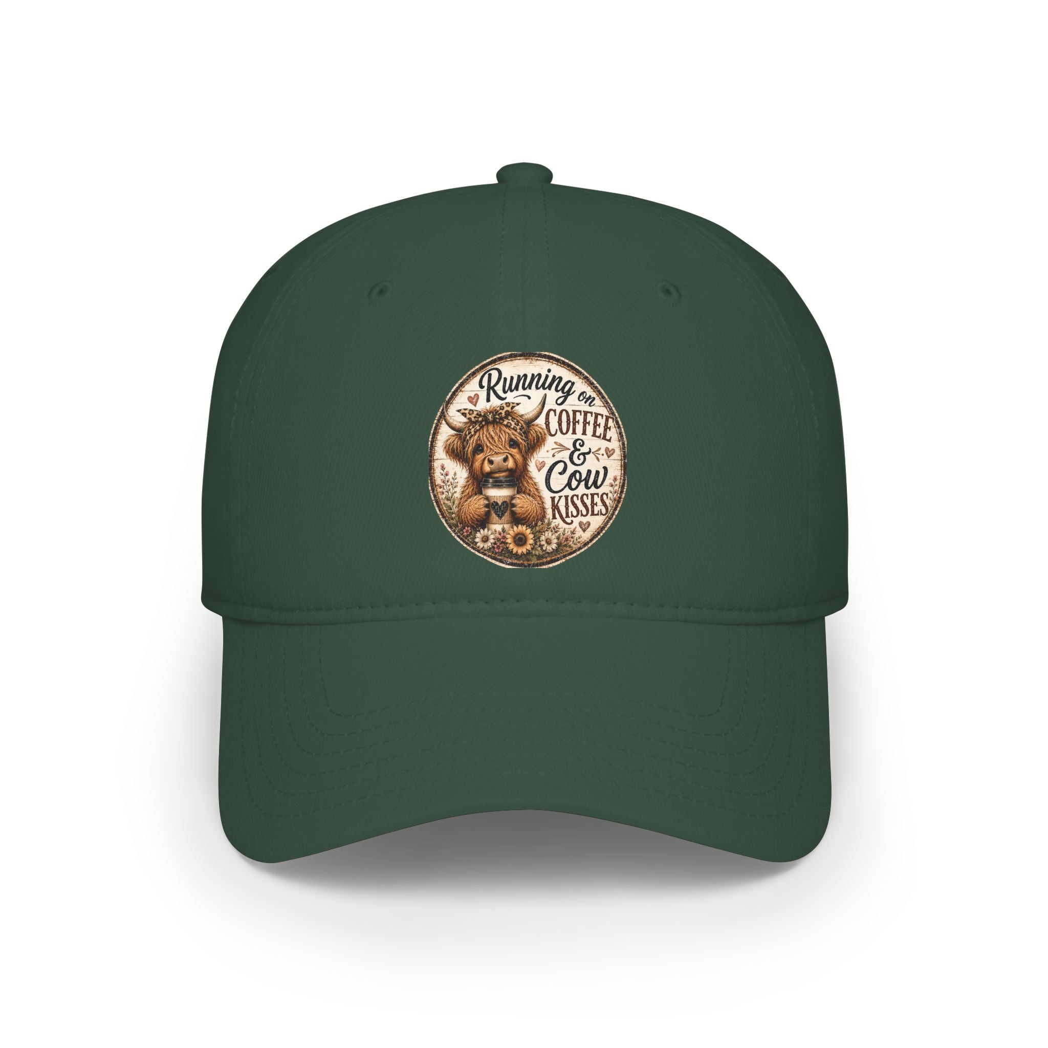 Running on Coffee and Cow Kisses Baseball Cap