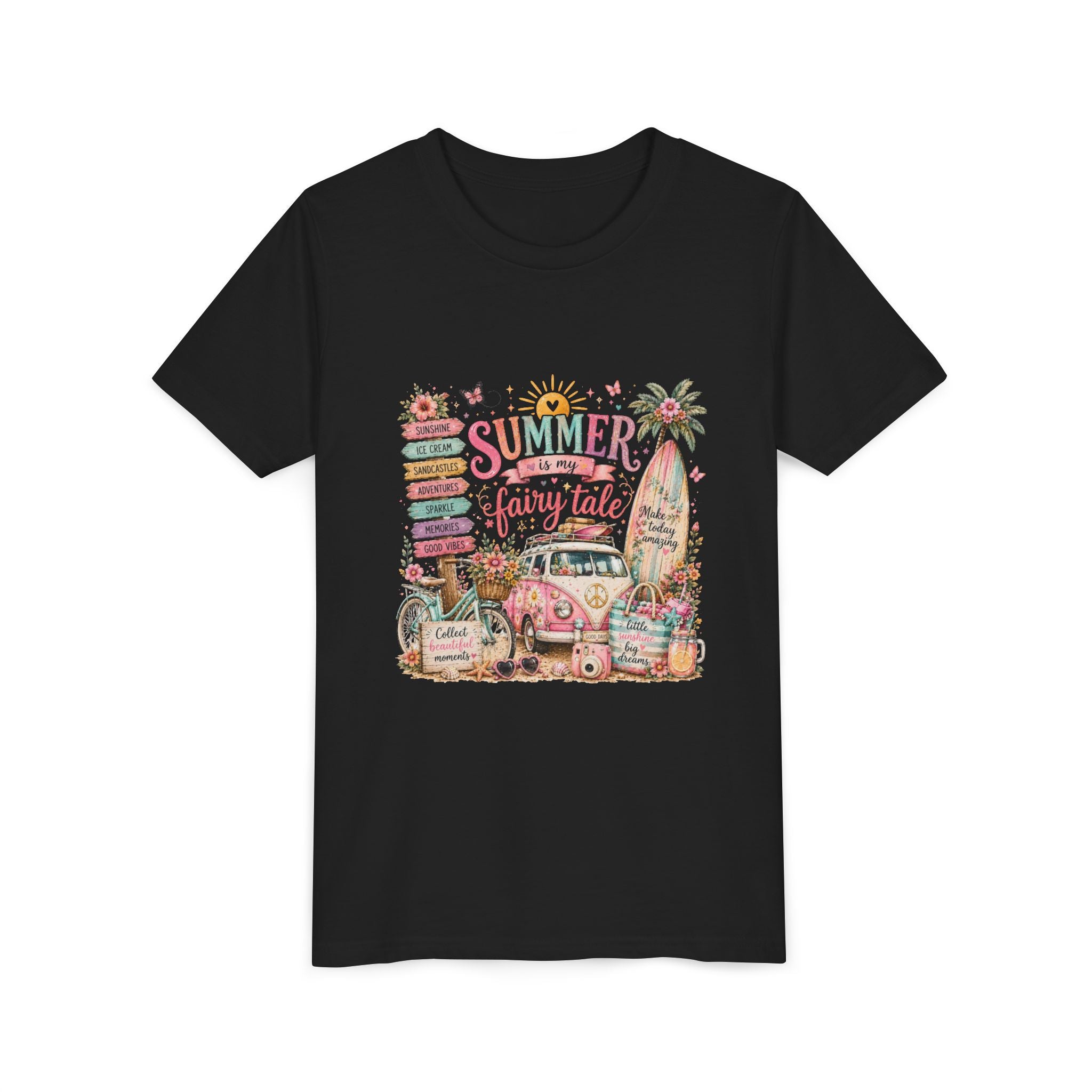 'Summer Fairy Tale' Retro Van Surf Graphic - Youth Tee