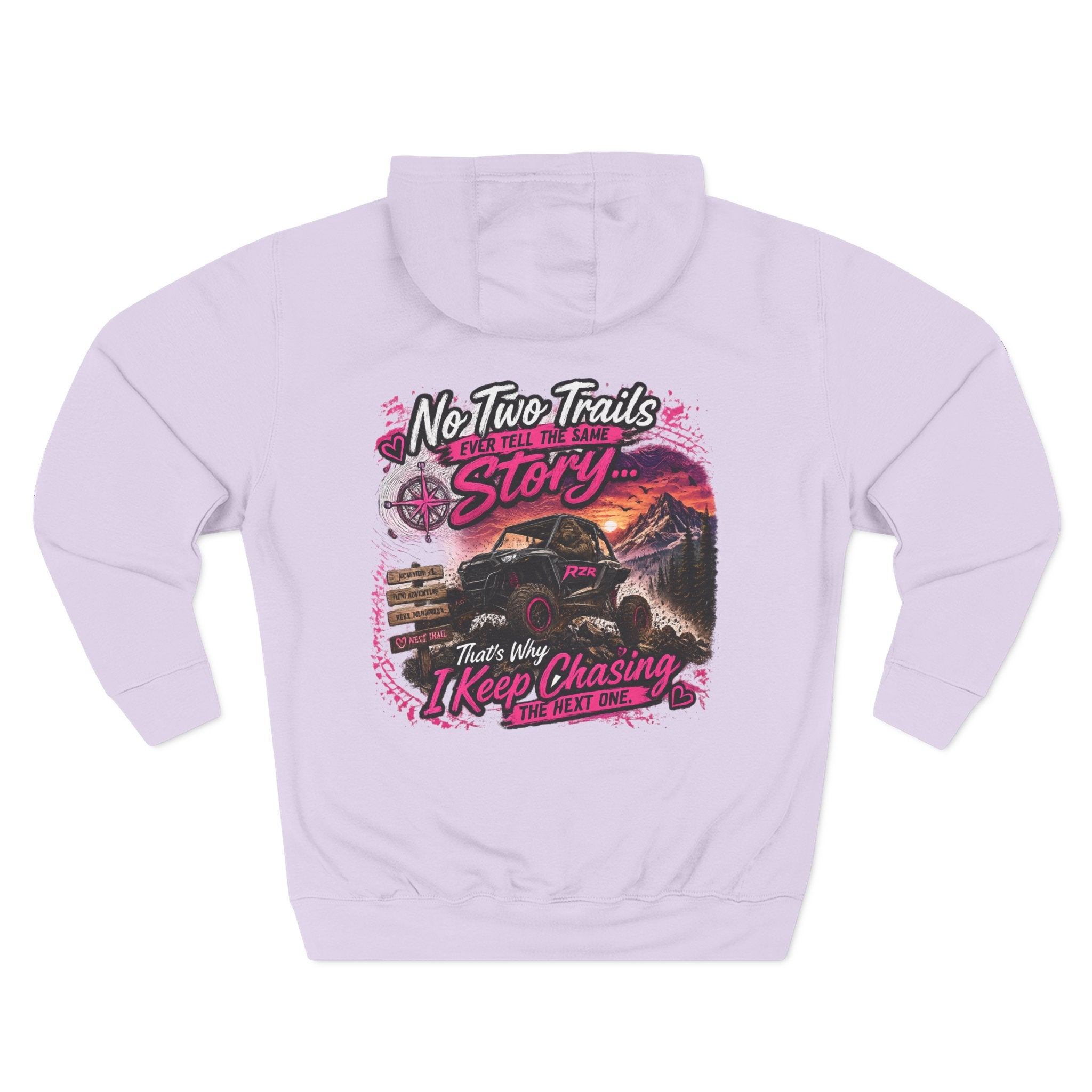 Adventure Off-Road Hoodie — "No Two Trails Ever Tell the Same Story" Graphic