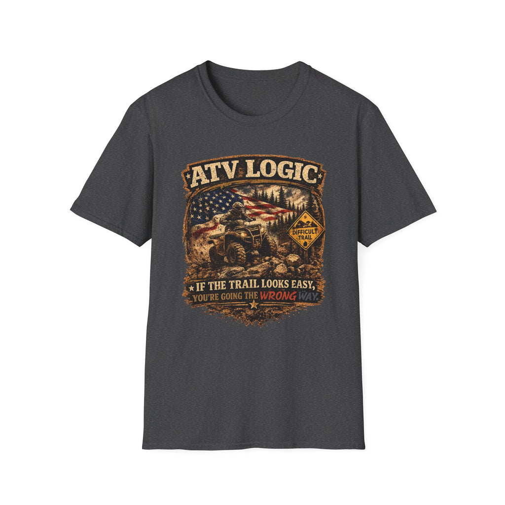 ATV Logic T‑Shirt — American Flag Off‑Road ATV Graphic Tee