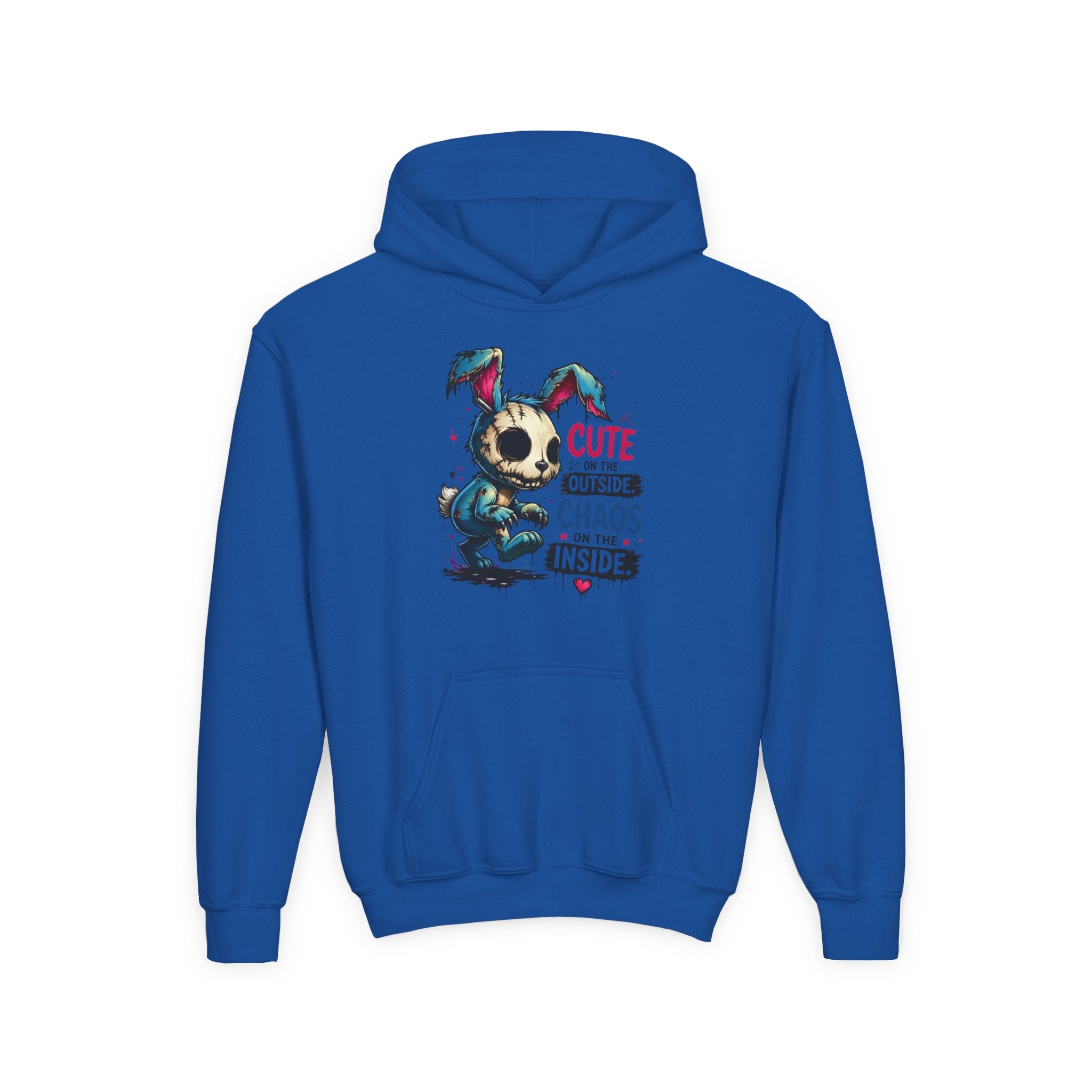 Cute on the Outside Choas on the Inside Youth Heavy Blend Hooded Sweatshirt
