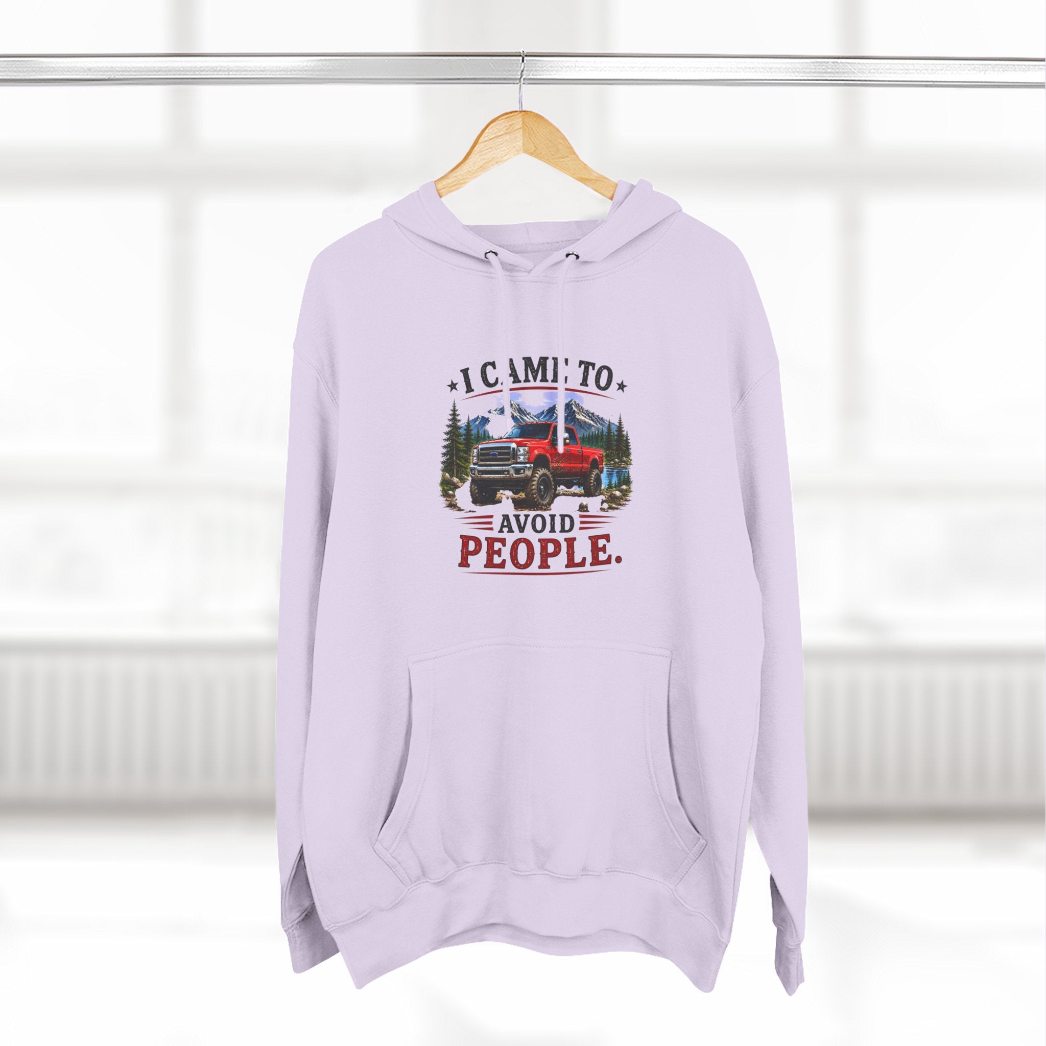 I Came to Avoid People Truck Three-Panel Fleece Hoodie