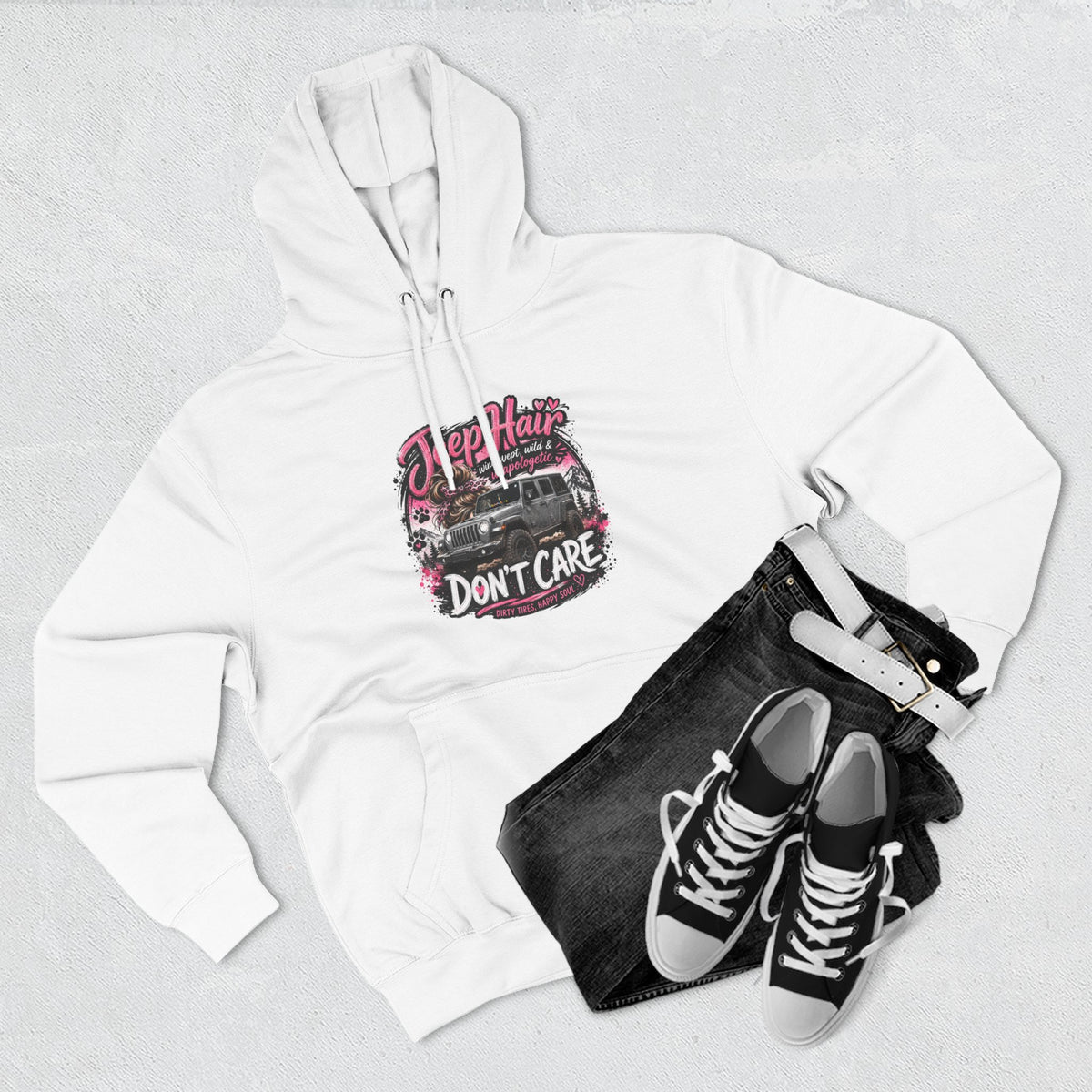 Jeep Hair Don't Care Three-Panel Fleece Hoodie