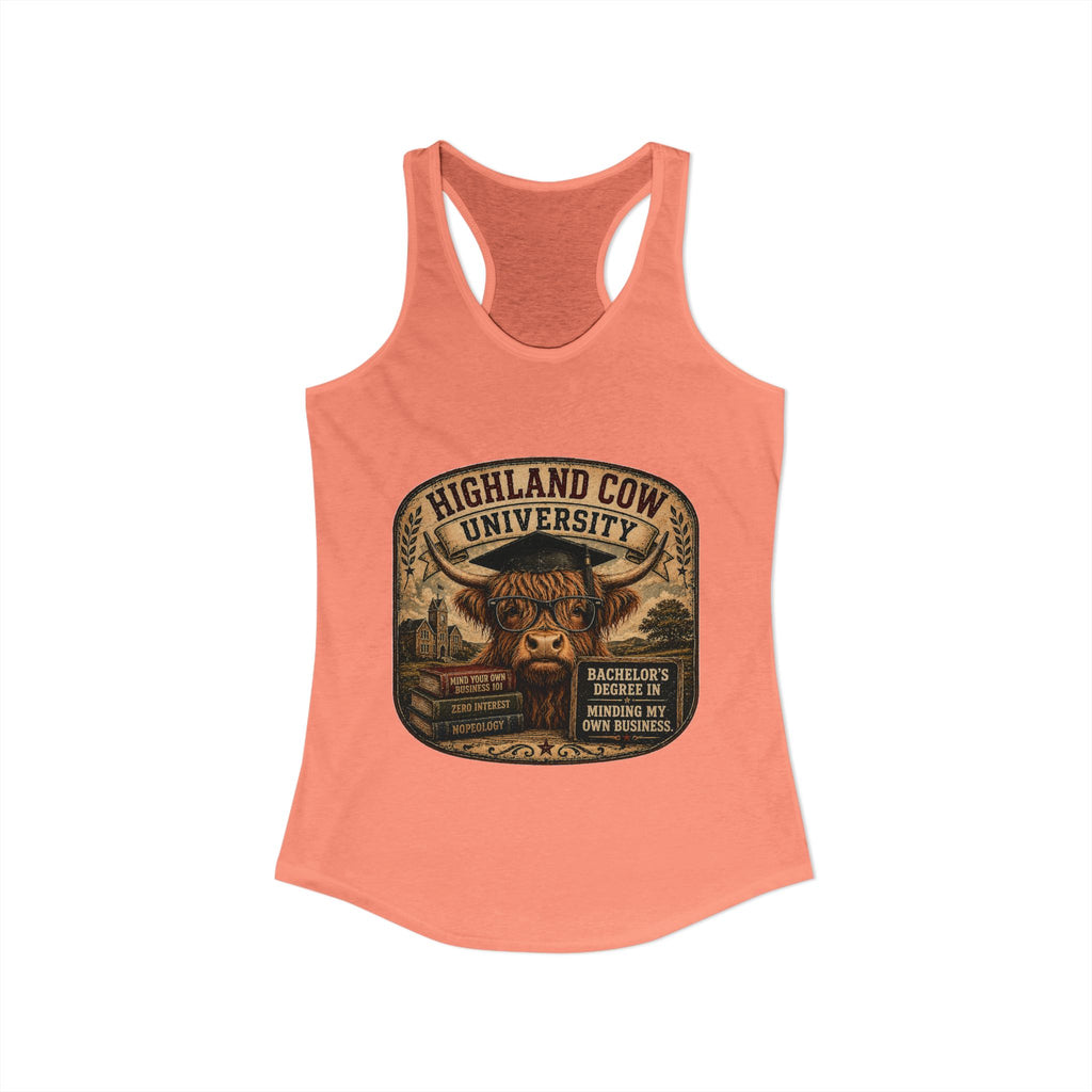 Highland Cow University Women's Ideal Racerback Tank