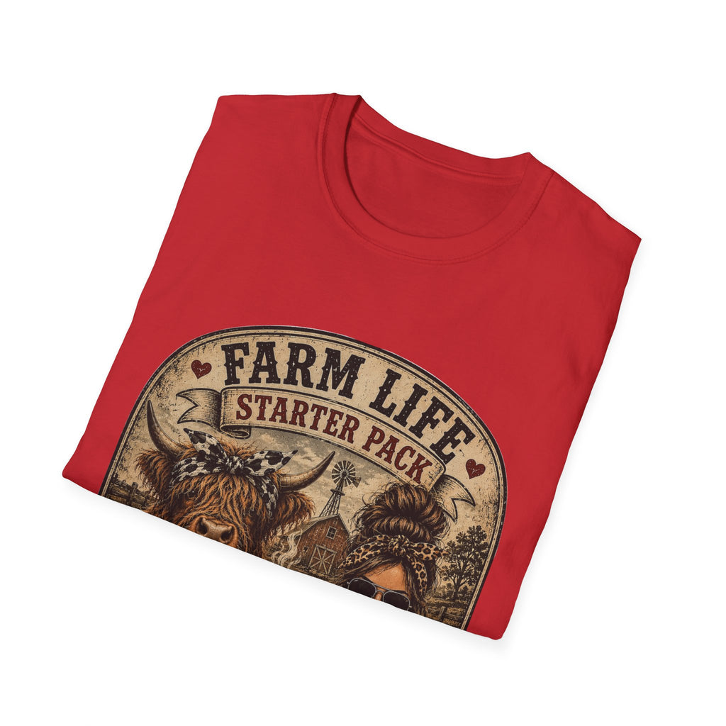 Farm Life Highland Cow Unisex Softstyle T-Shirt