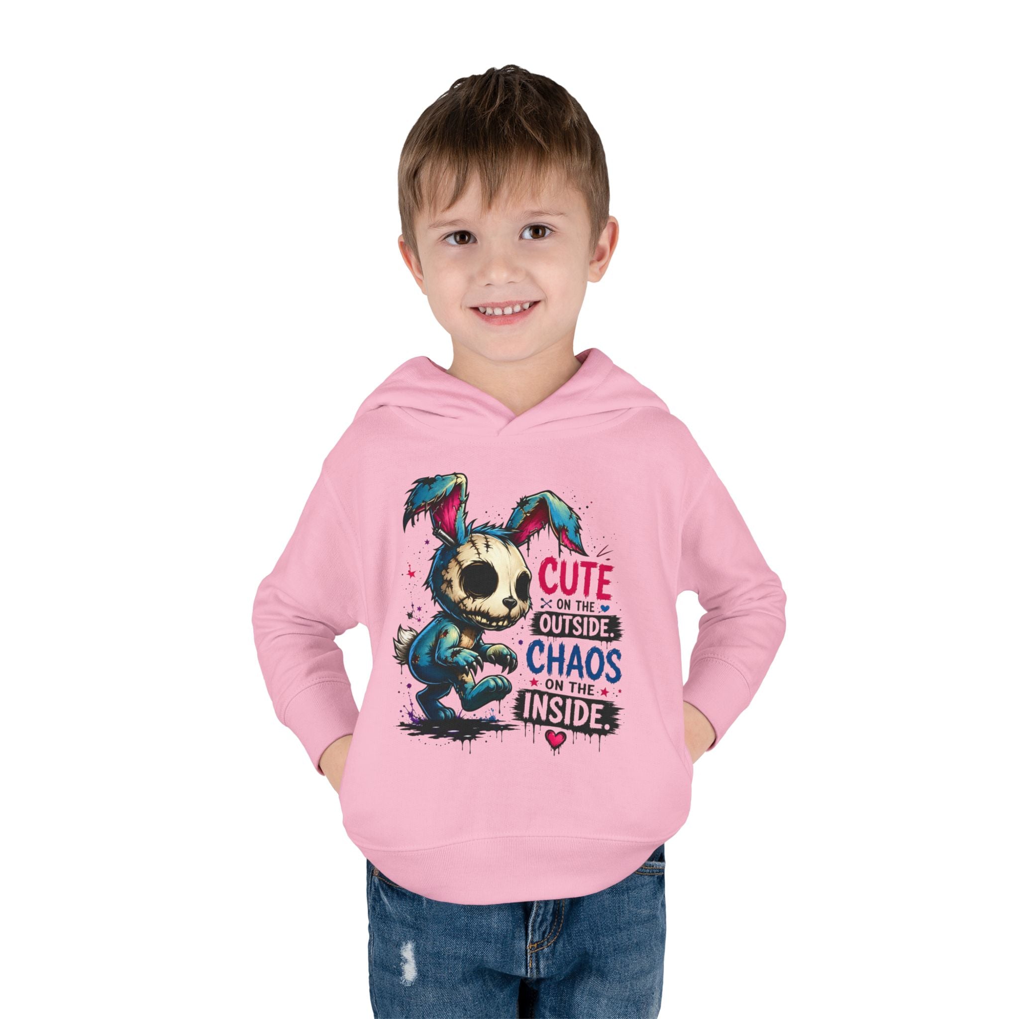 Cute on the outside Choas on the inside Toddler Pullover Fleece Hoodie