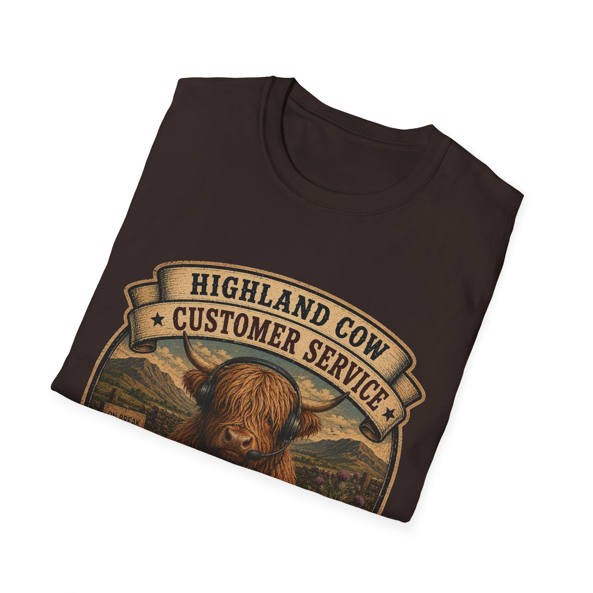 Highland Cow Customer Service Unisex Softstyle T-Shirt