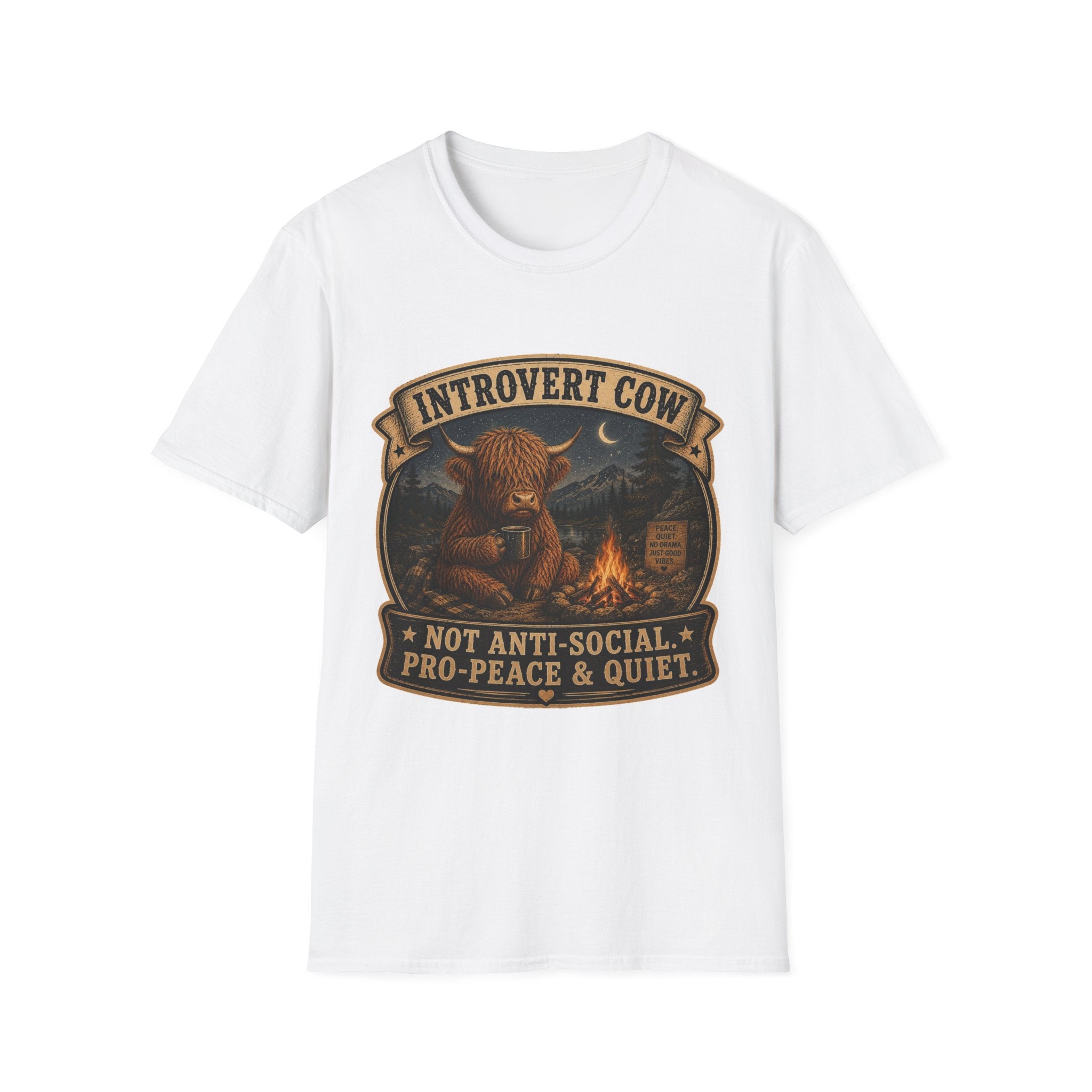 Inrovert Highland Cow Unisex Softstyle T-Shirt
