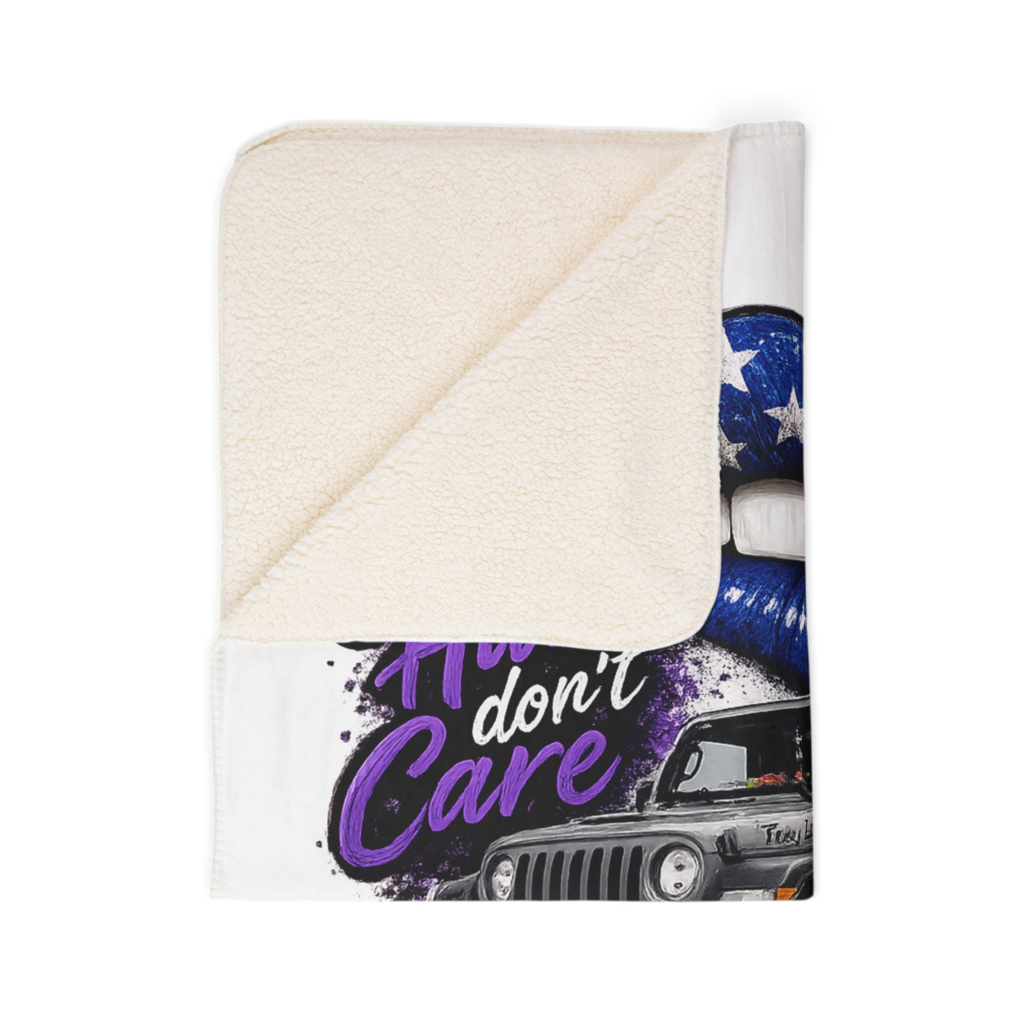 Jeep Hair Don't Care Fleece Sherpa Blanket – "Just a Girl Who Chose the Long Way Home"