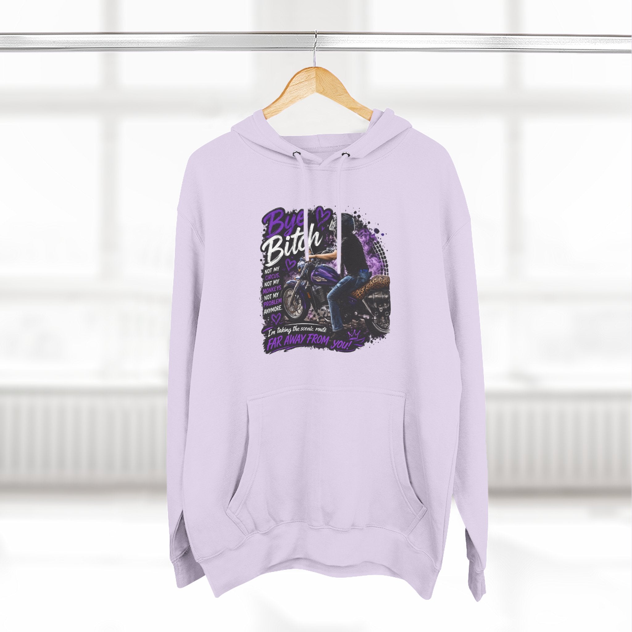"Bitch" Retro Motorcycle Pullover — Biker Babe Graphic Hoodie