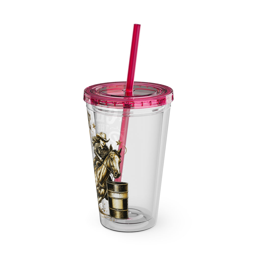 Inspirational Horse Tumbler with Straw — "Chase the Dream, Ride with Courage" 16oz