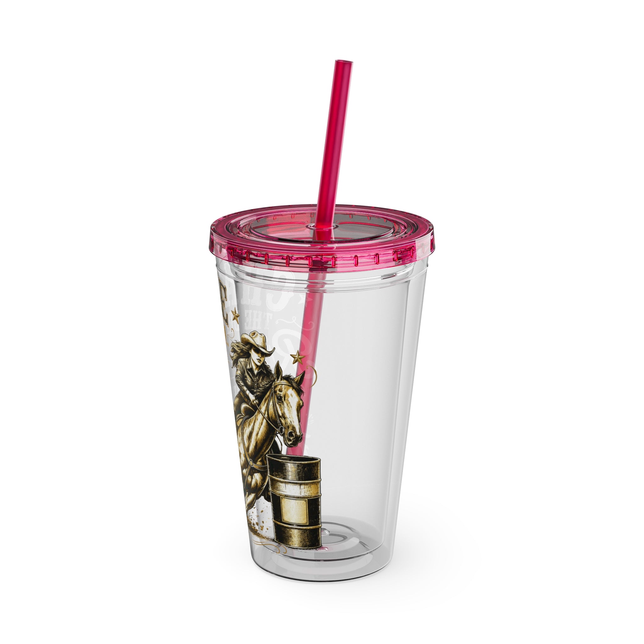 Inspirational Horse Tumbler with Straw — "Chase the Dream, Ride with Courage" 16oz