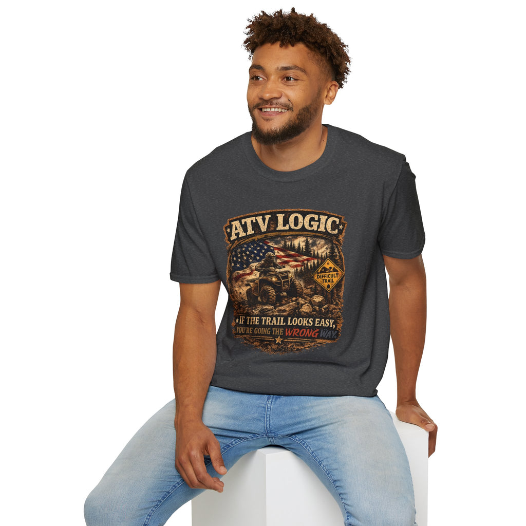 ATV Logic T‑Shirt — American Flag Off‑Road ATV Graphic Tee