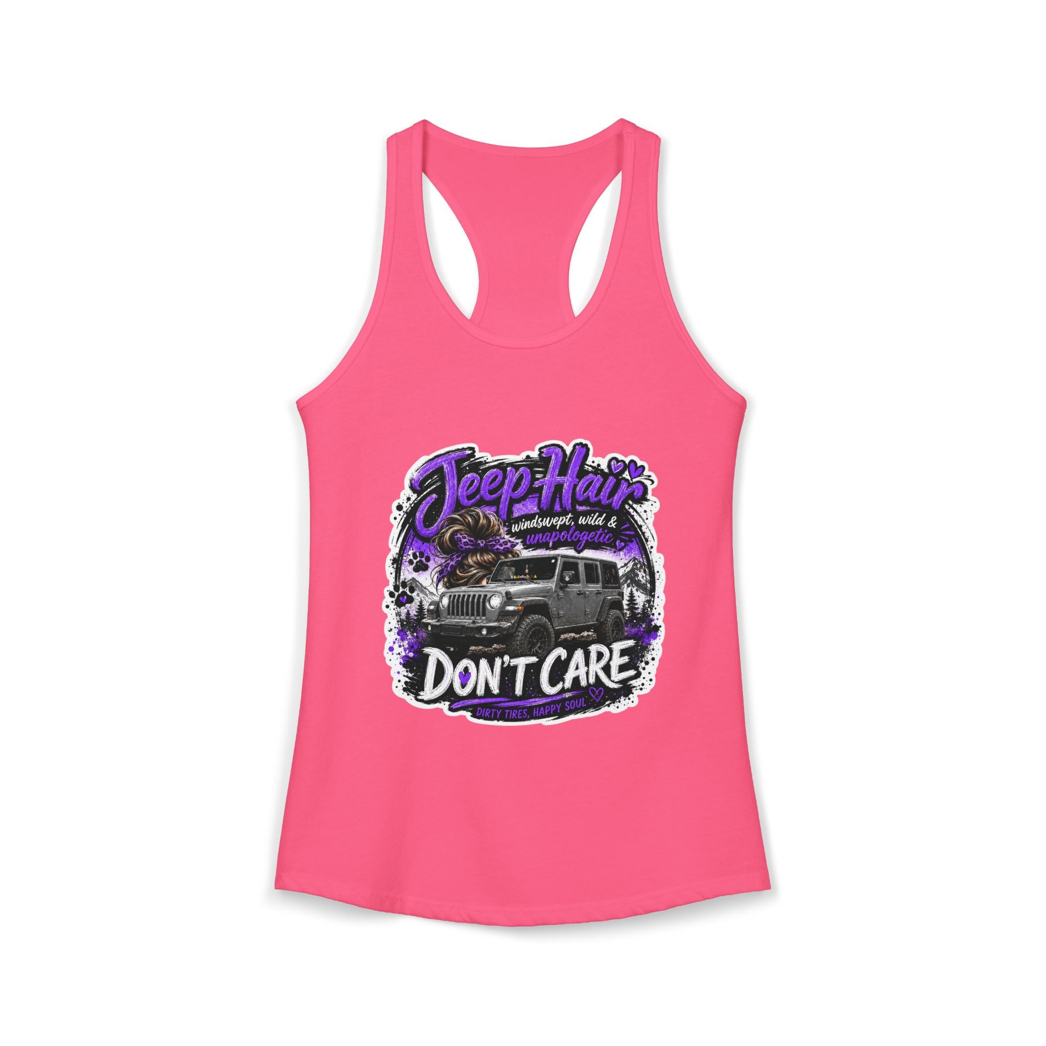 Jeep Hair Don't Care Jeep Women's Ideal Racerback Tank
