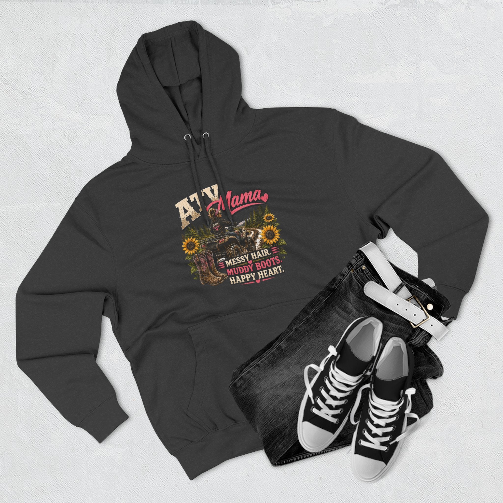 Mama Farm Hoodie — Messy Hair, Muddy Boots Graphic Sweatshirt