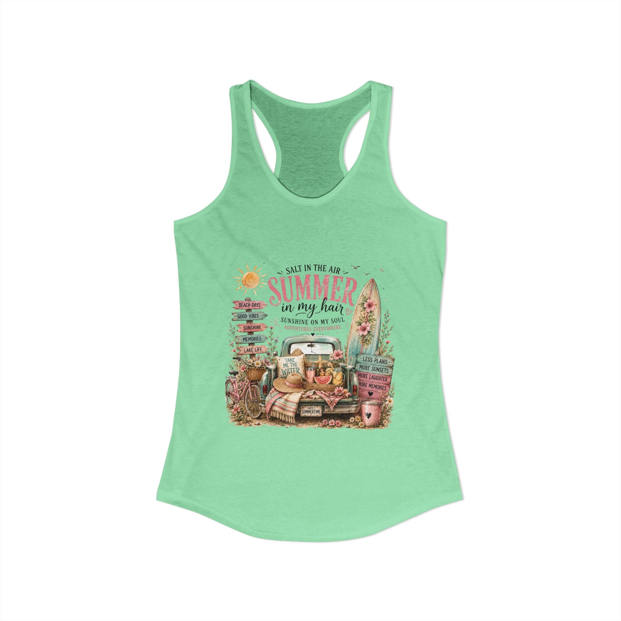 Salt In the Air Summer in my Hair - Women's Ideal Racerback Tank