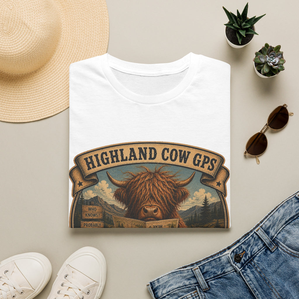 Highland Cow GPS Unisex Softstyle T-Shirt