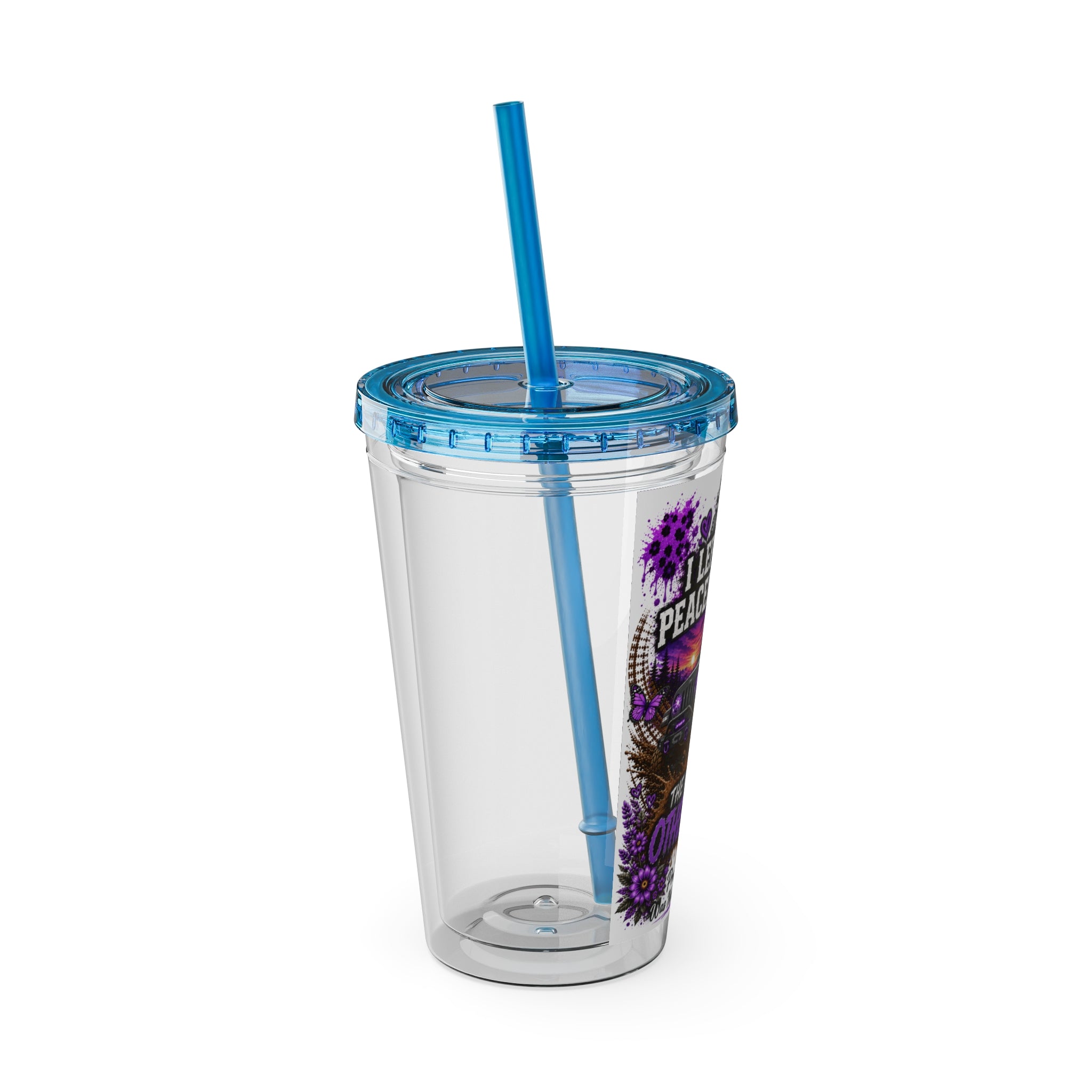 "I Left for a Peaceful Drive, The Mud Had Other Plans" Off‑Road Jeep Travel Cup — 16oz Tumbler with Straw
