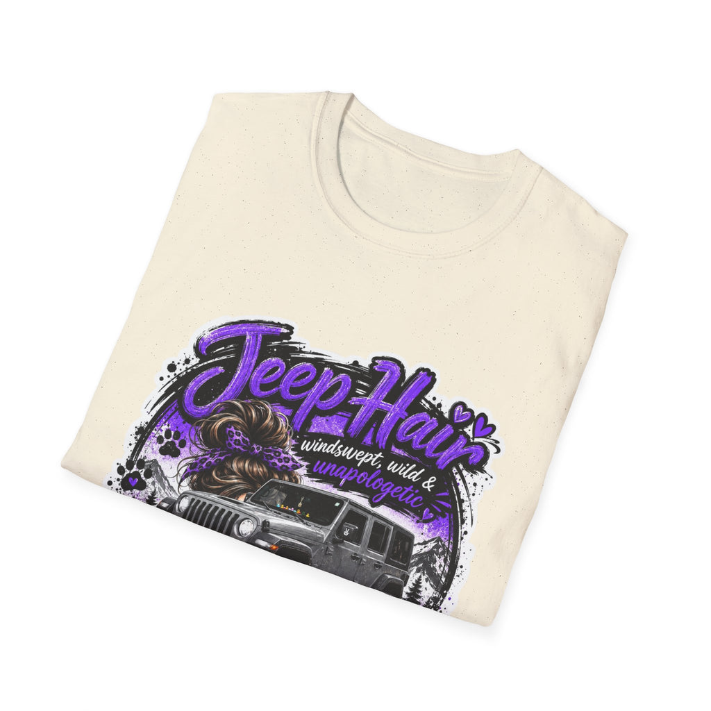 Jeep Hair Don't Care (Purple) Unisex Softstyle T-Shirt