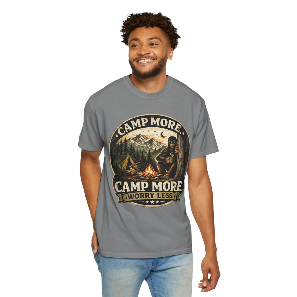 Camp More Worry Less Bigfoot T-shirt