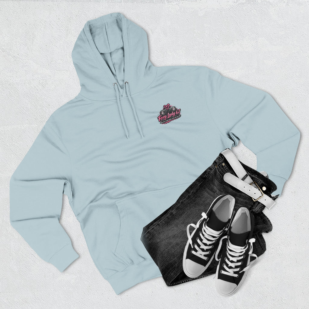 Let's Get Naked Jeep (design on front and back) Three-Panel Fleece Hoodie