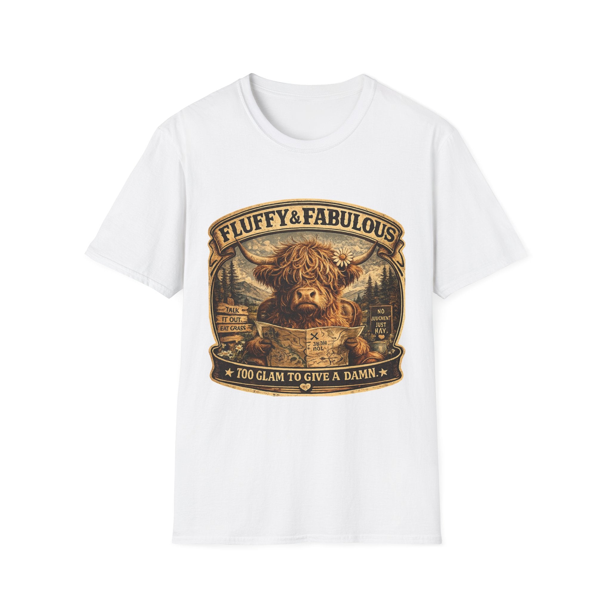 Fluffy & Fabulous Highland Cow Unisex Softstyle T-Shirt