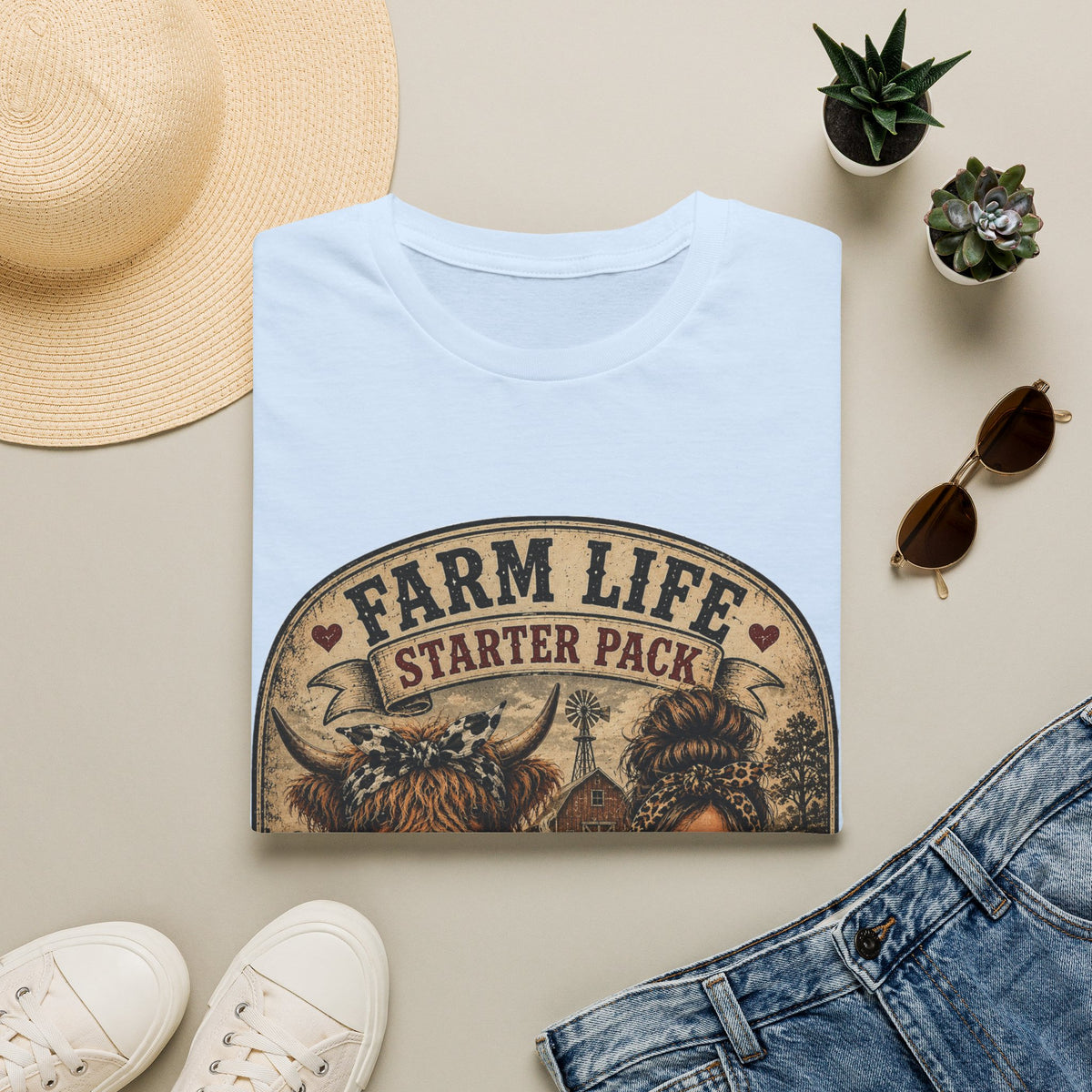 Farm Life Highland Cow Unisex Softstyle T-Shirt