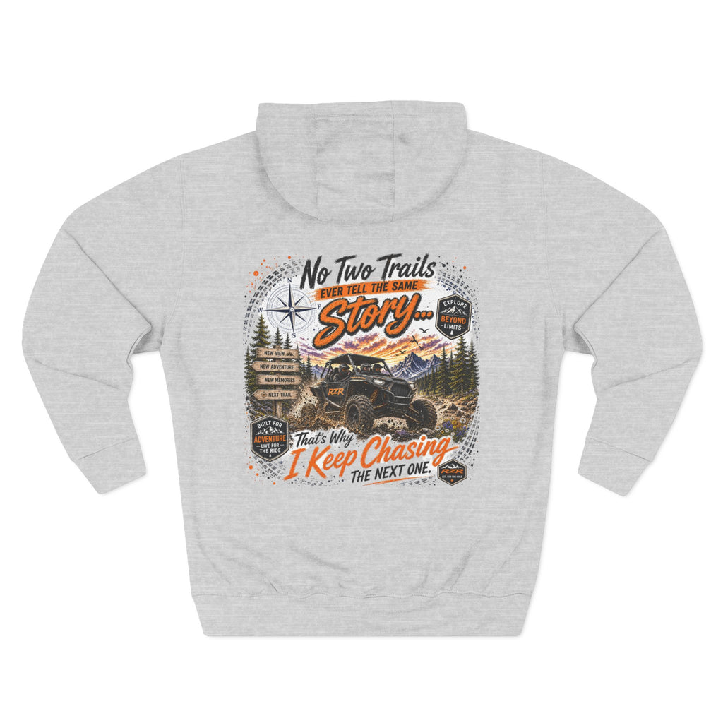 Adventure Hoodie – “No Two Trails Are The Same” Off-Road Camping Graphic