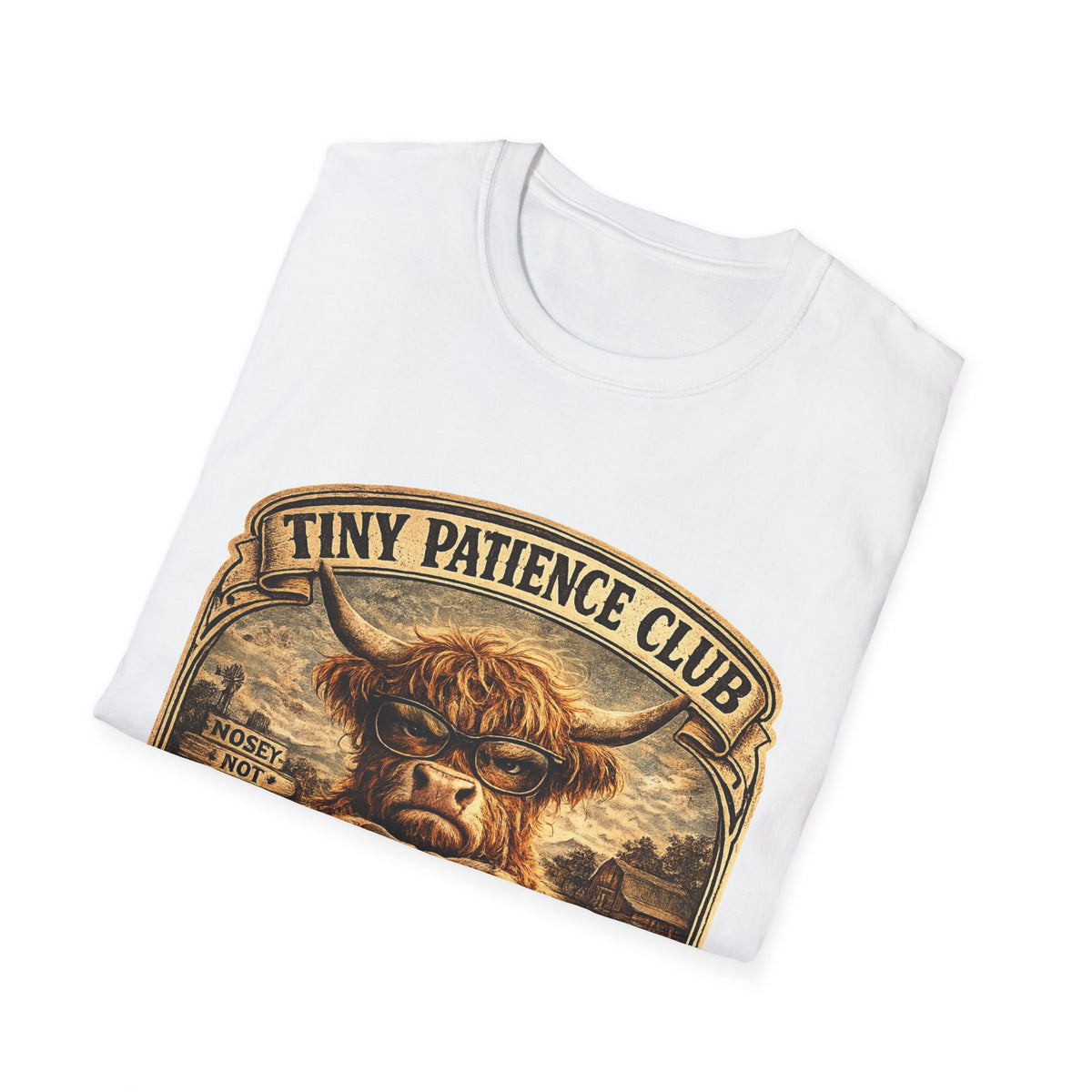 Tiny Patience Club Highland Cow Unisex Softstyle T-Shirt
