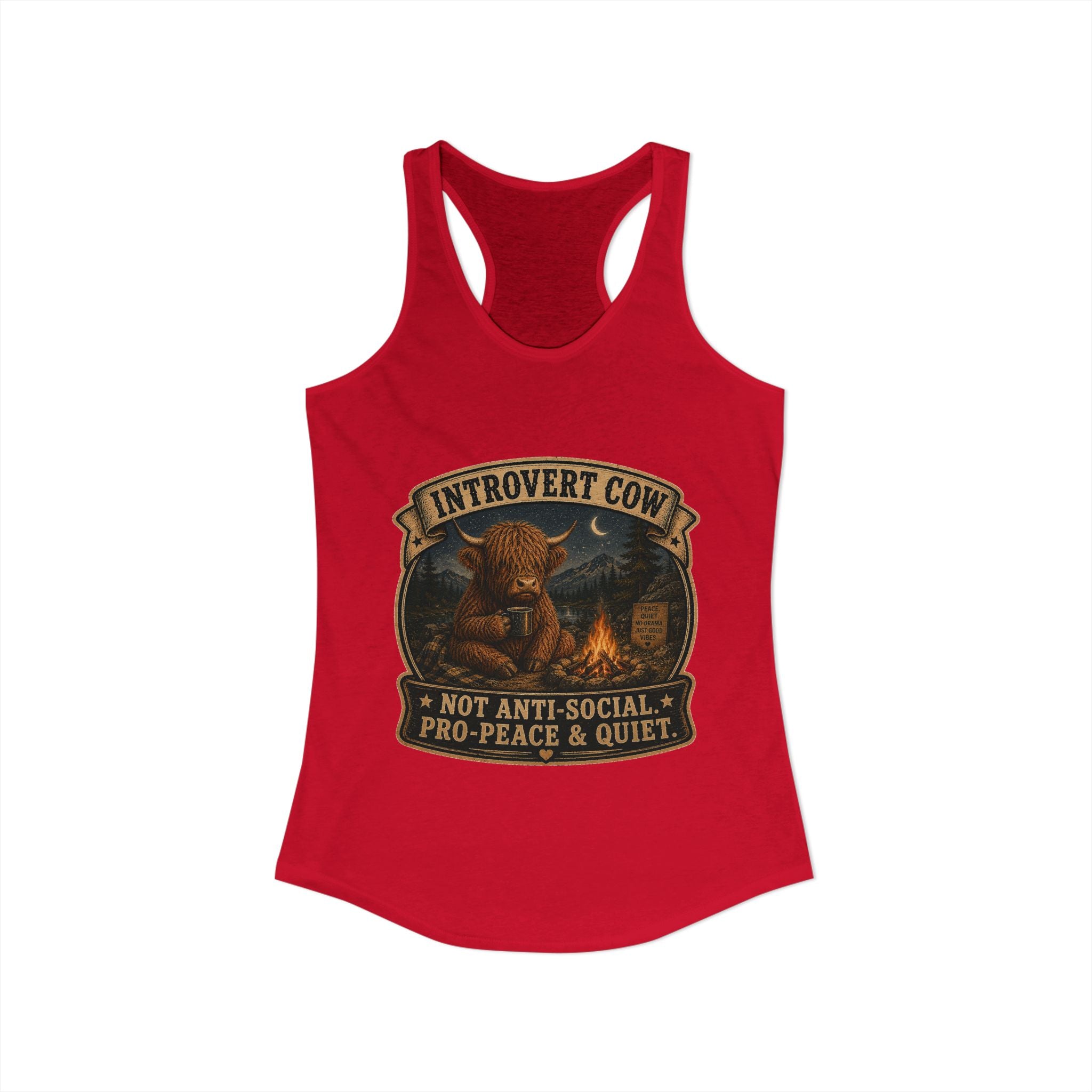 Introvert Highland Cow Women's Ideal Racerback Tank