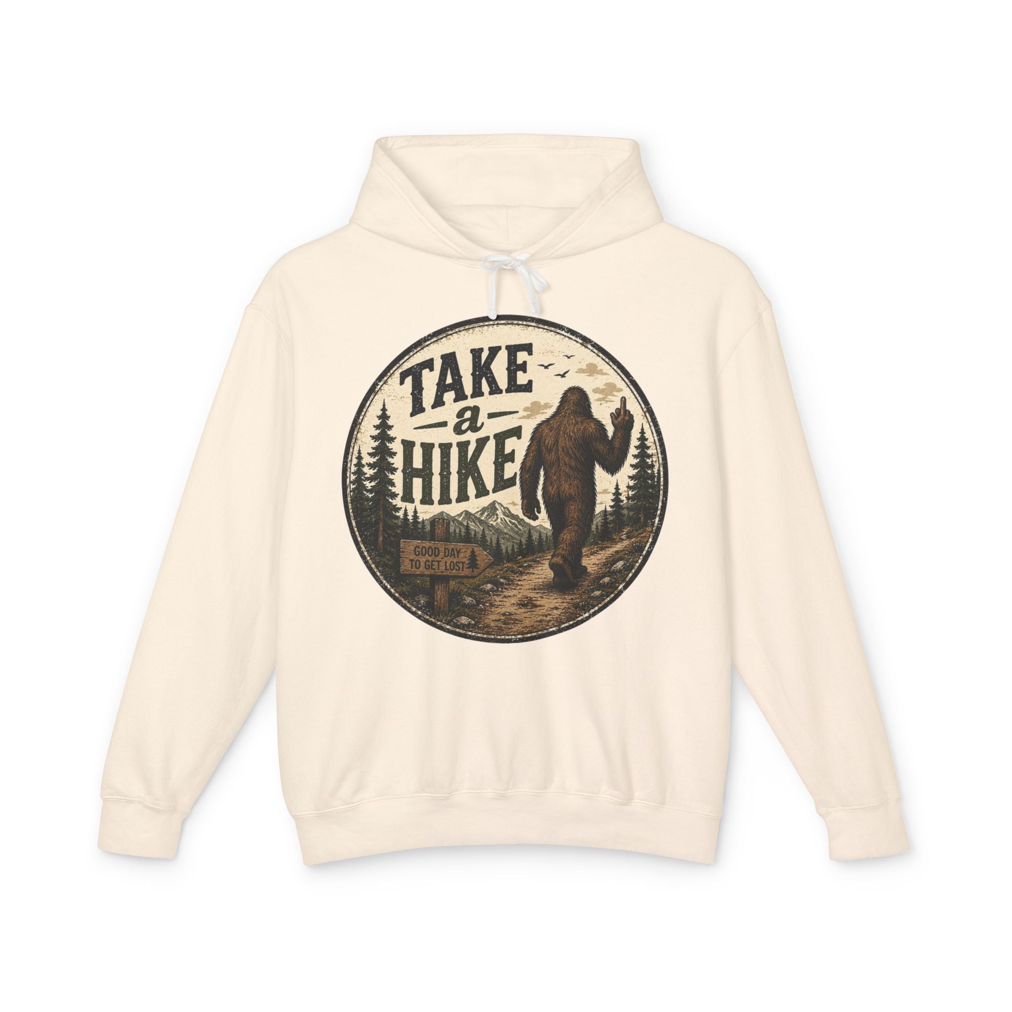 Take a Hike Hoodie — Vintage Bigfoot Nature Graphic Hooded Sweatshirt