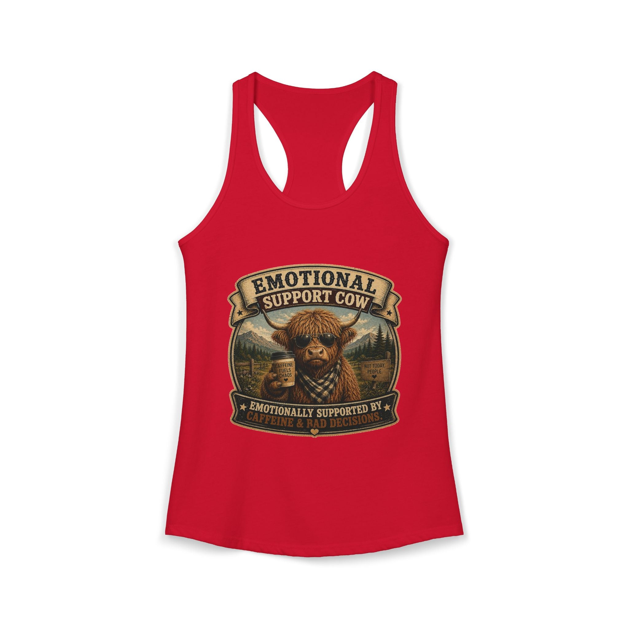 Emotional Support Cow Women's Ideal Racerback Tank