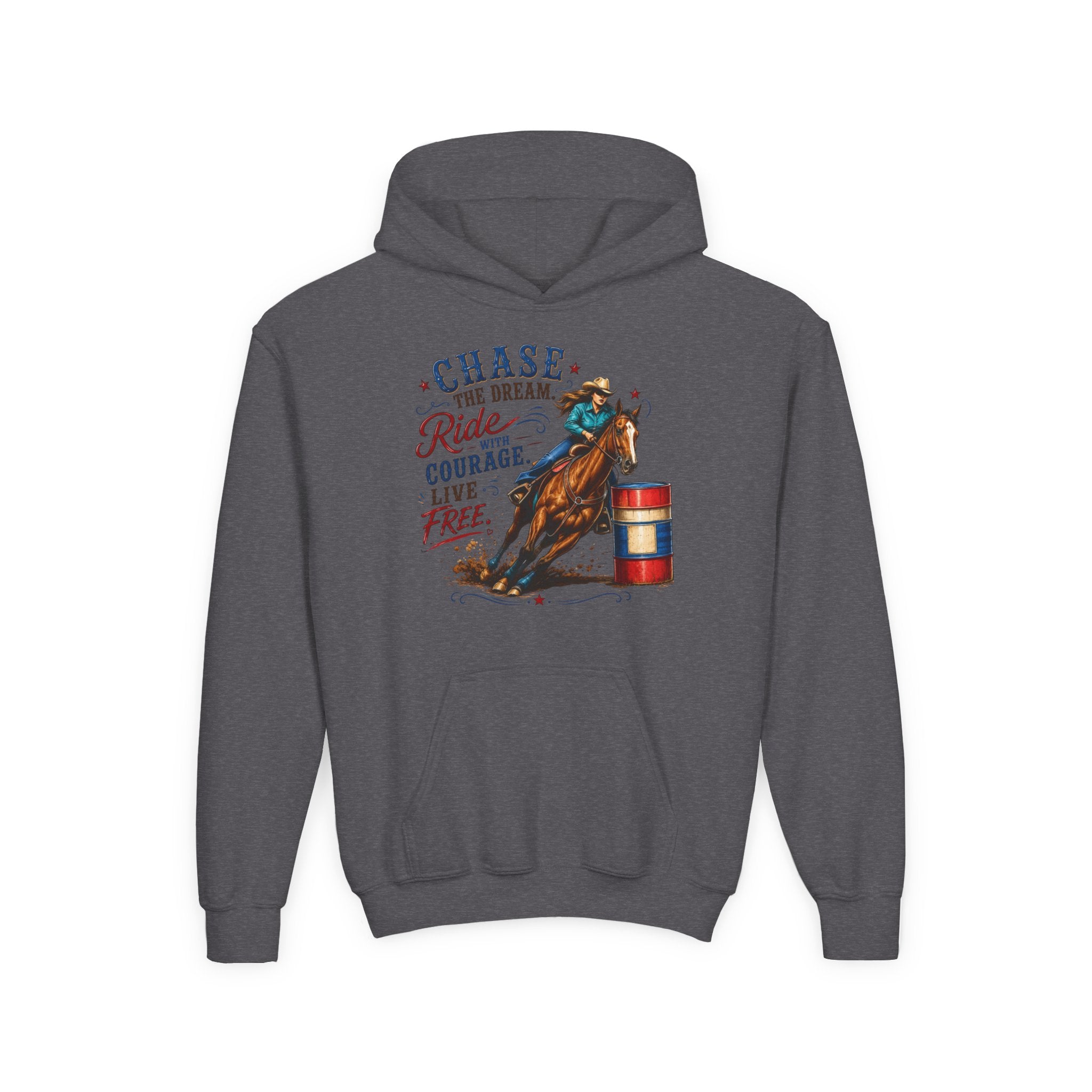 Chase the Dream with Courage Youth Heavy Blend Hooded Sweatshirt