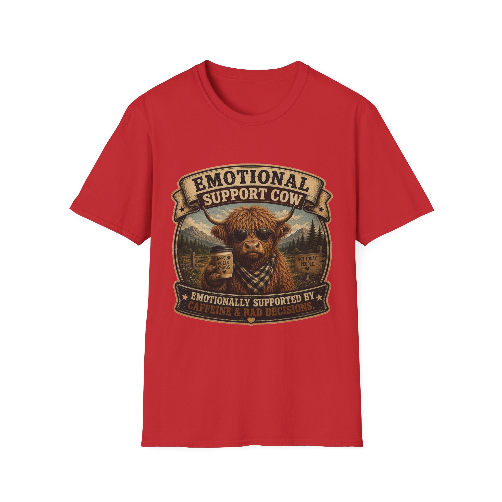 Socially Awkward Highland Cow - Unisex Softstyle T-Shirt