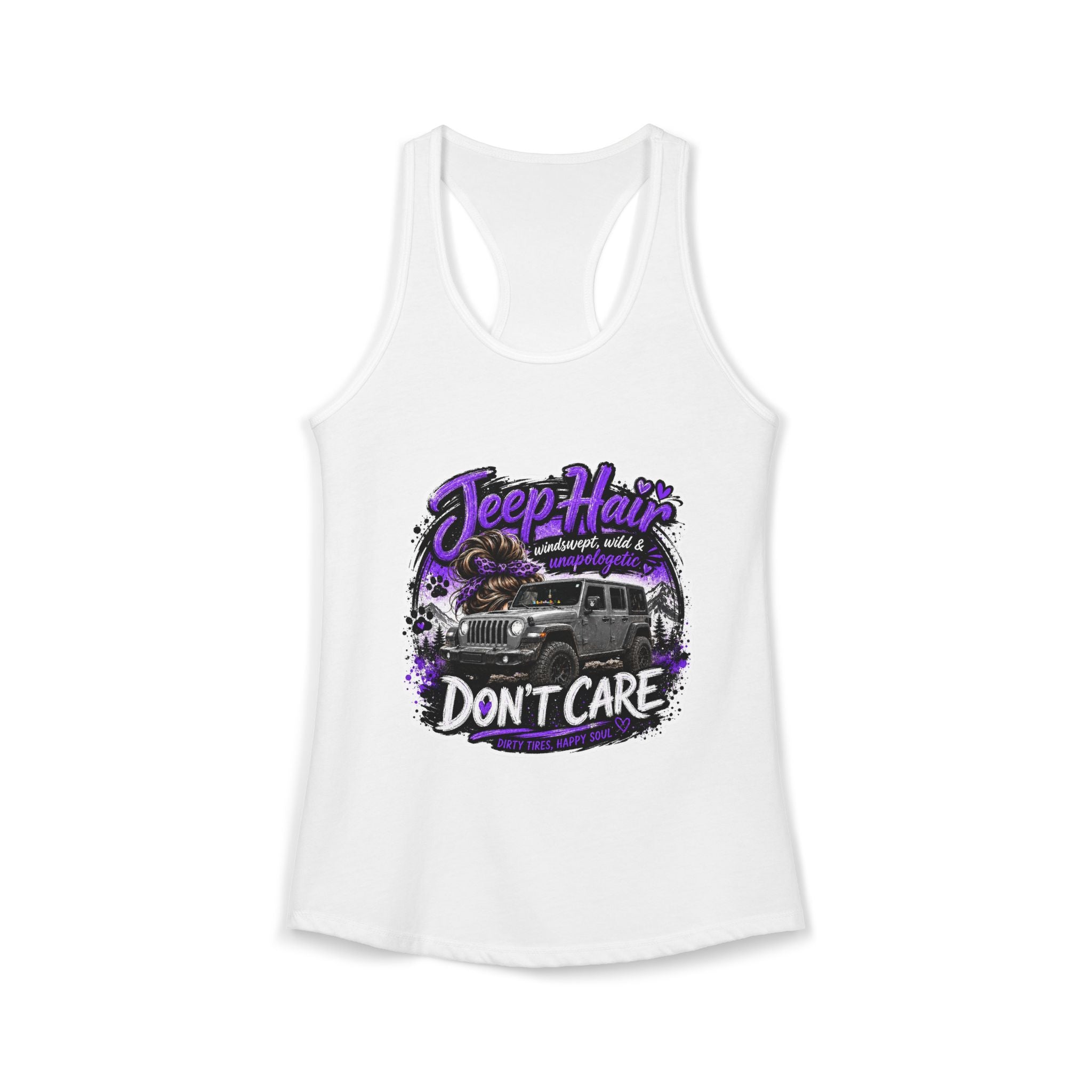 Jeep Hair Don't Care Jeep Women's Ideal Racerback Tank