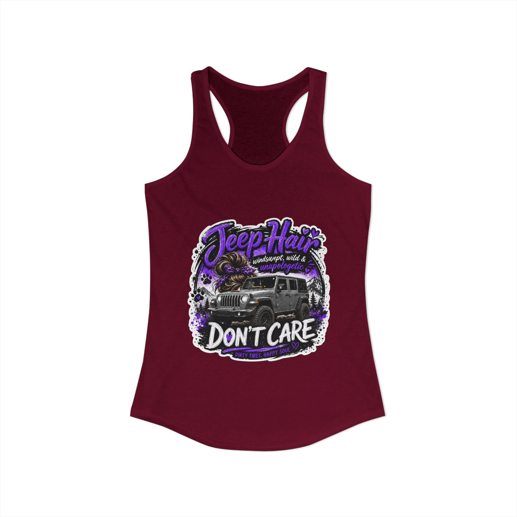 Jeep Hair Don't Care Jeep Women's Ideal Racerback Tank