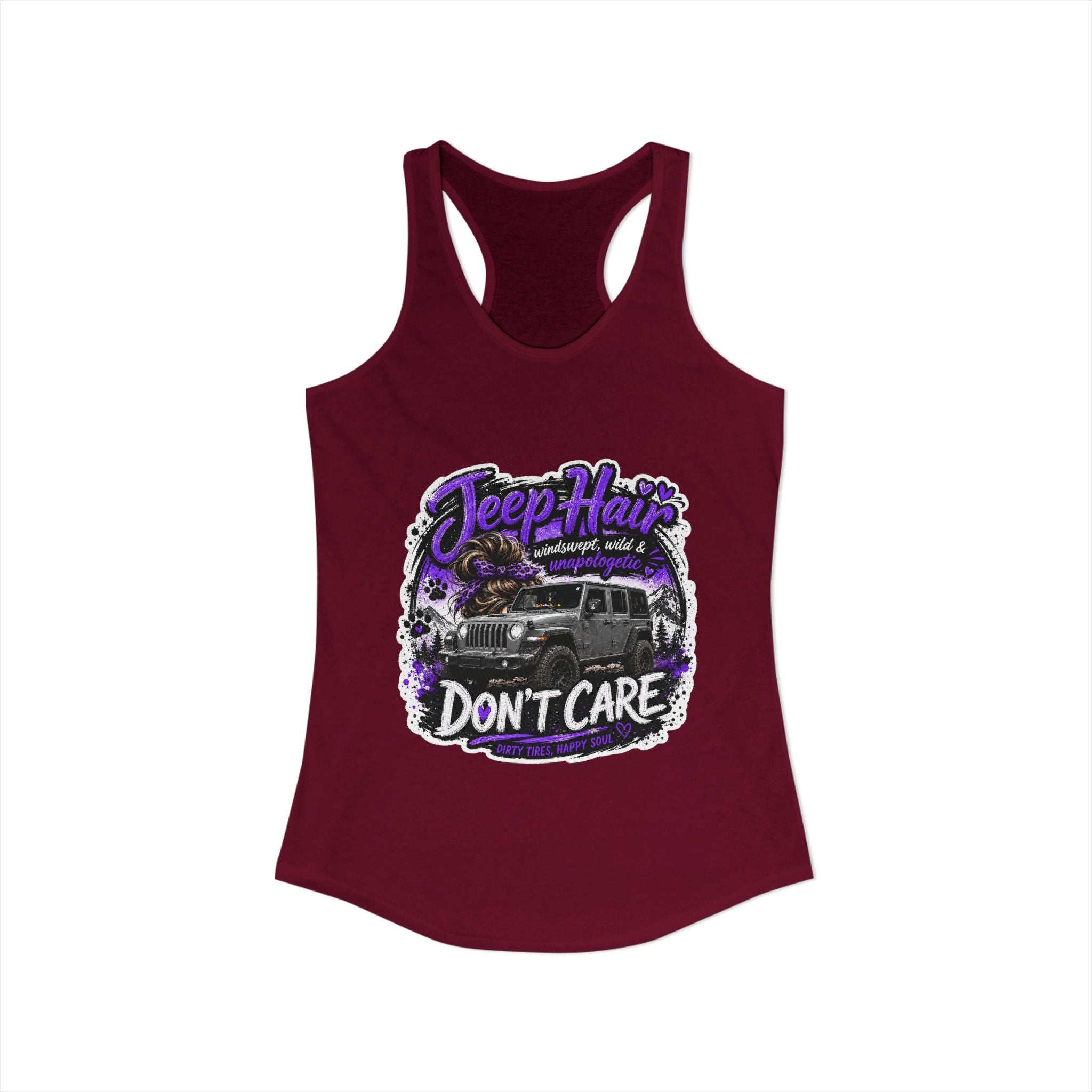 Jeep Hair Don't Care Jeep Women's Ideal Racerback Tank