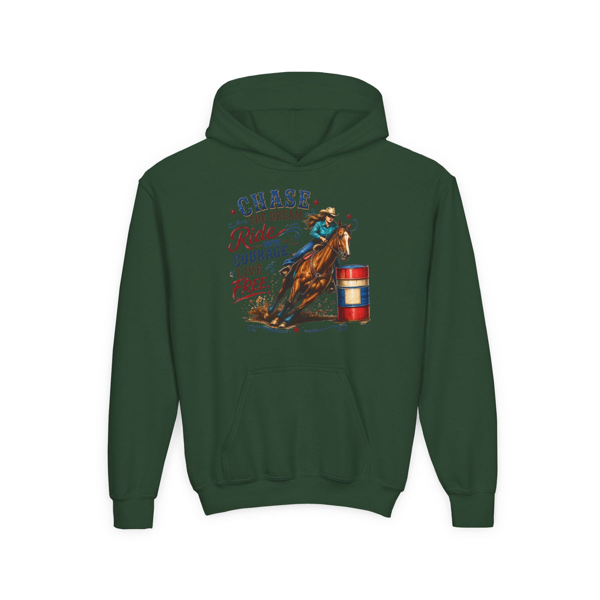 Chase the Dream with Courage Youth Heavy Blend Hooded Sweatshirt