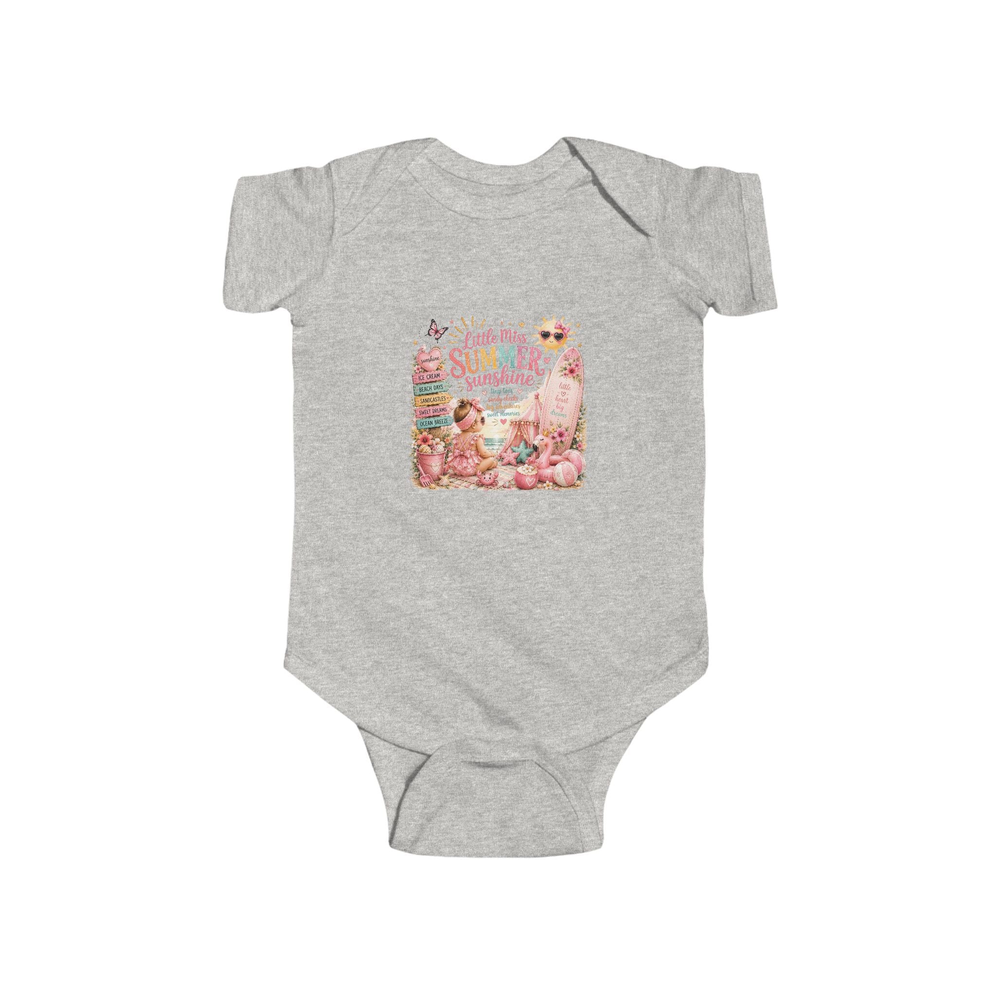 "Hello My Summer Sunshine" Cute Floral Beach Infant Onesie — Baby Bodysuit