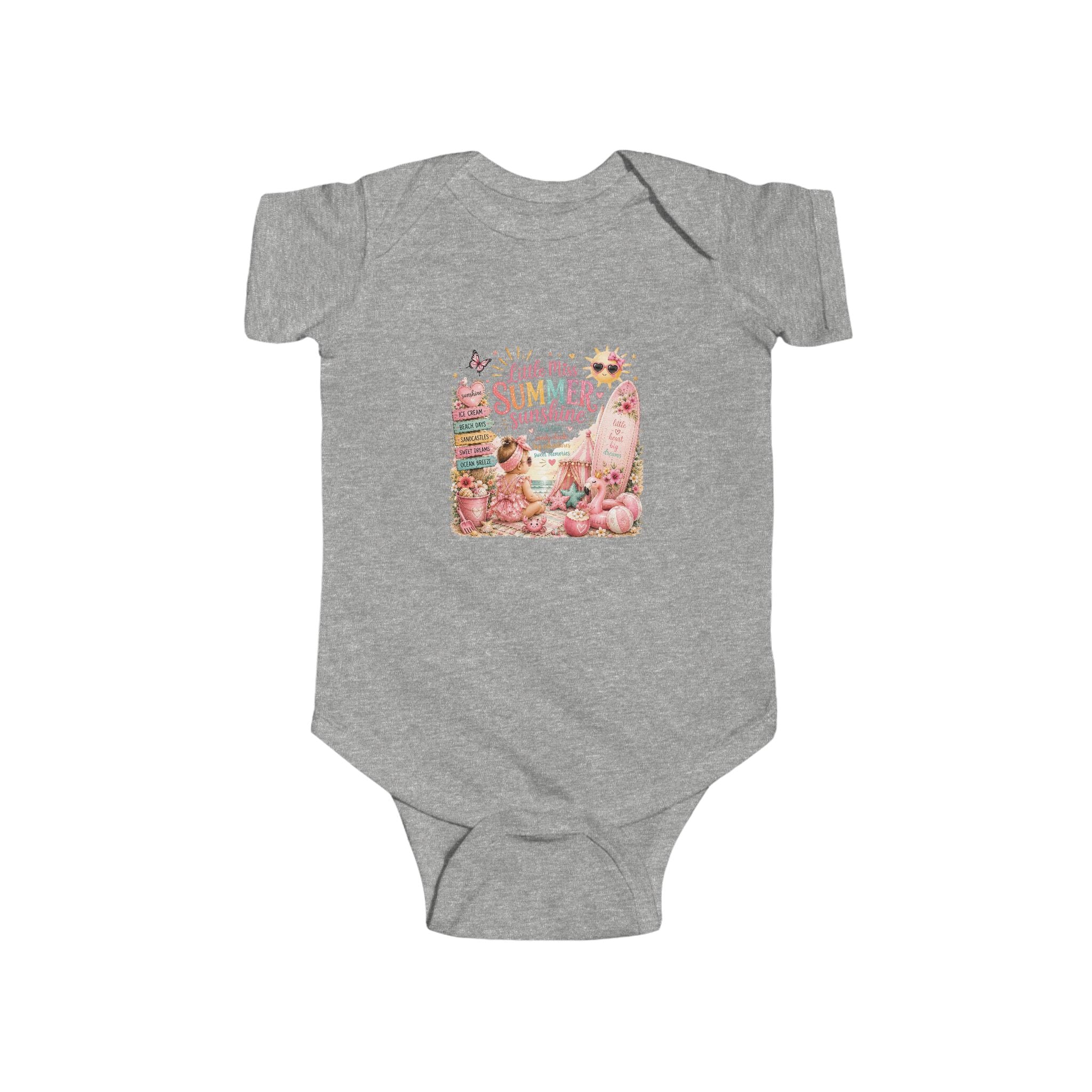 "Hello My Summer Sunshine" Cute Floral Beach Infant Onesie — Baby Bodysuit