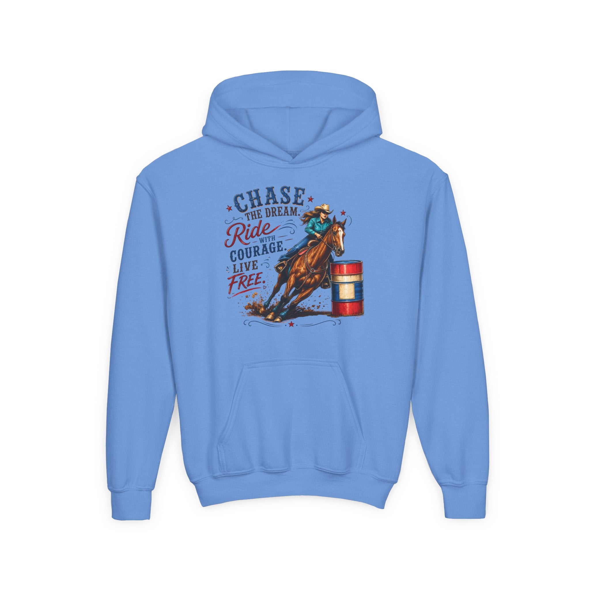 Chase the Dream with Courage Youth Heavy Blend Hooded Sweatshirt
