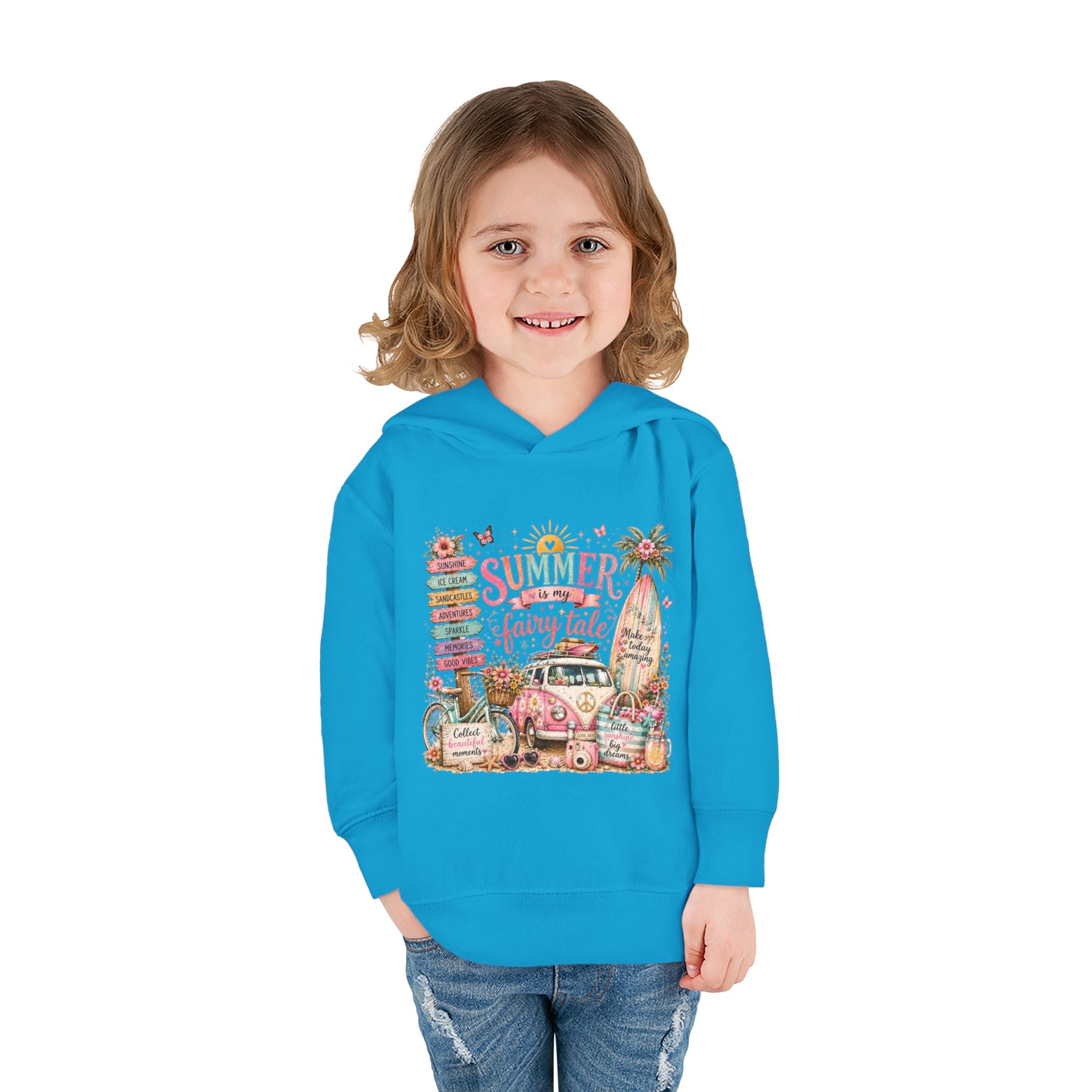 "Summer Is My Favorite Fairy Tale" Cute Beach Camper Pullover – Toddler Hoodie